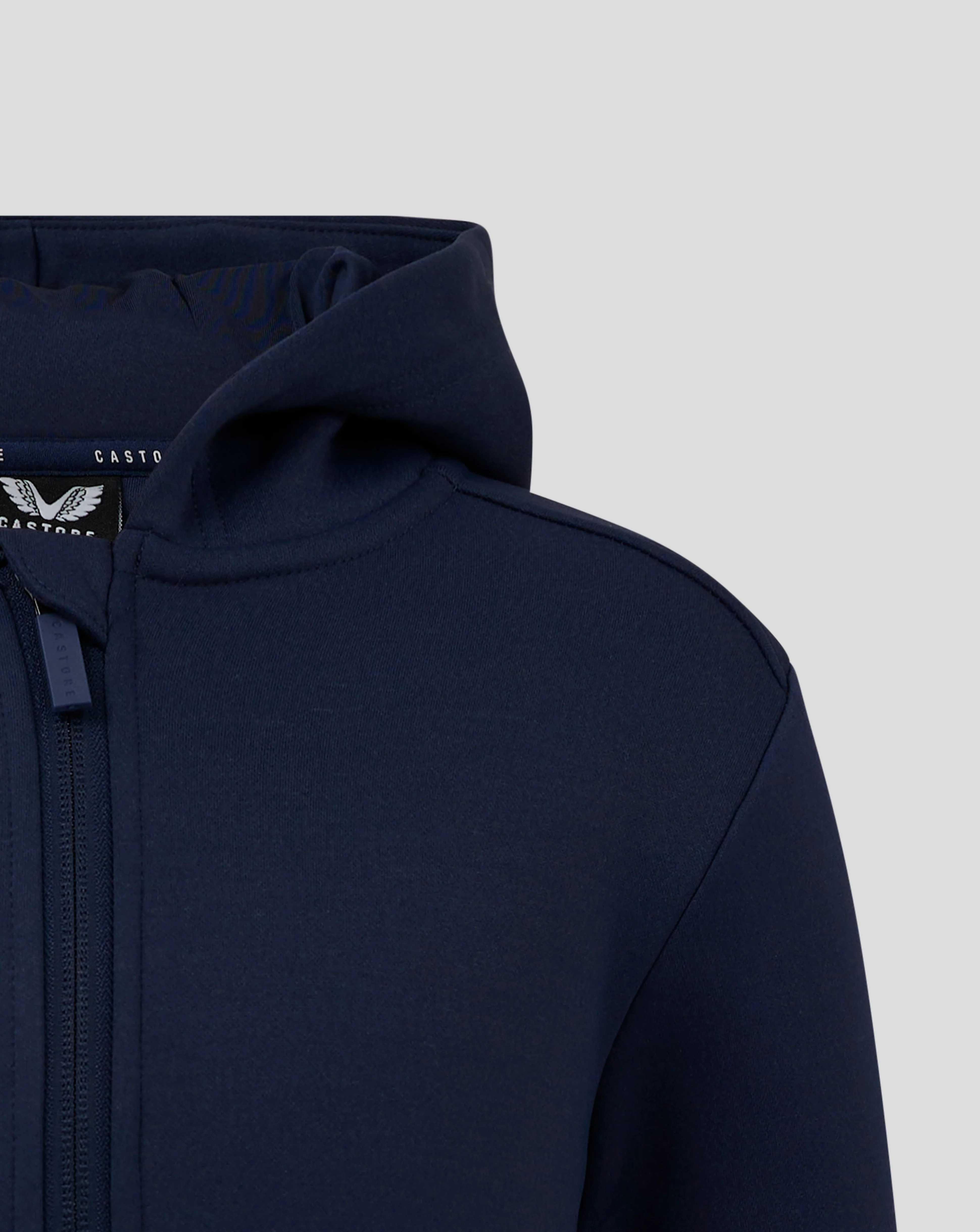 Junior Full Zip Brushback Hoodie - Peacoat
