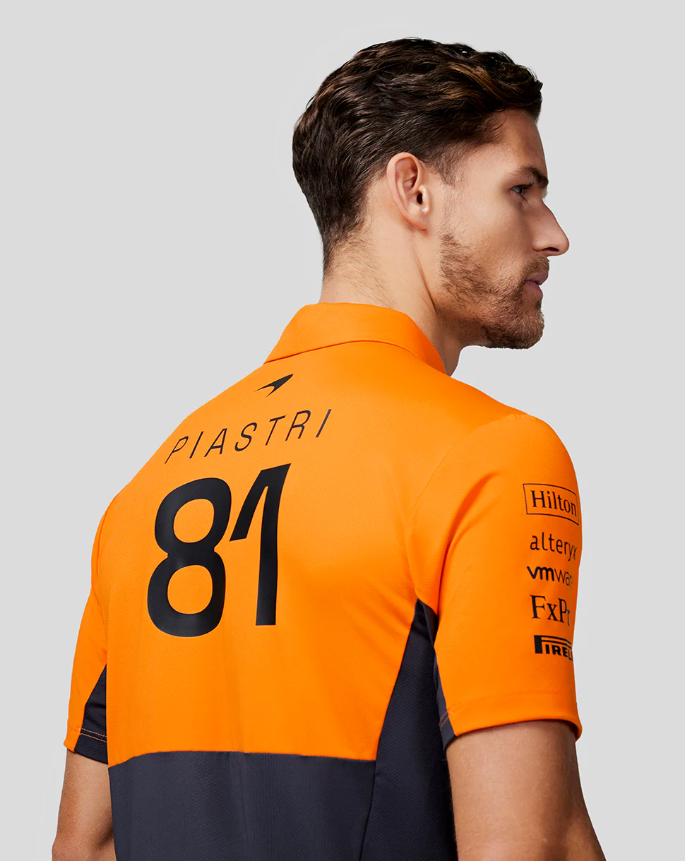 McLaren Mens Official Teamwear Polo Shirt Oscar Piastri Formula 1