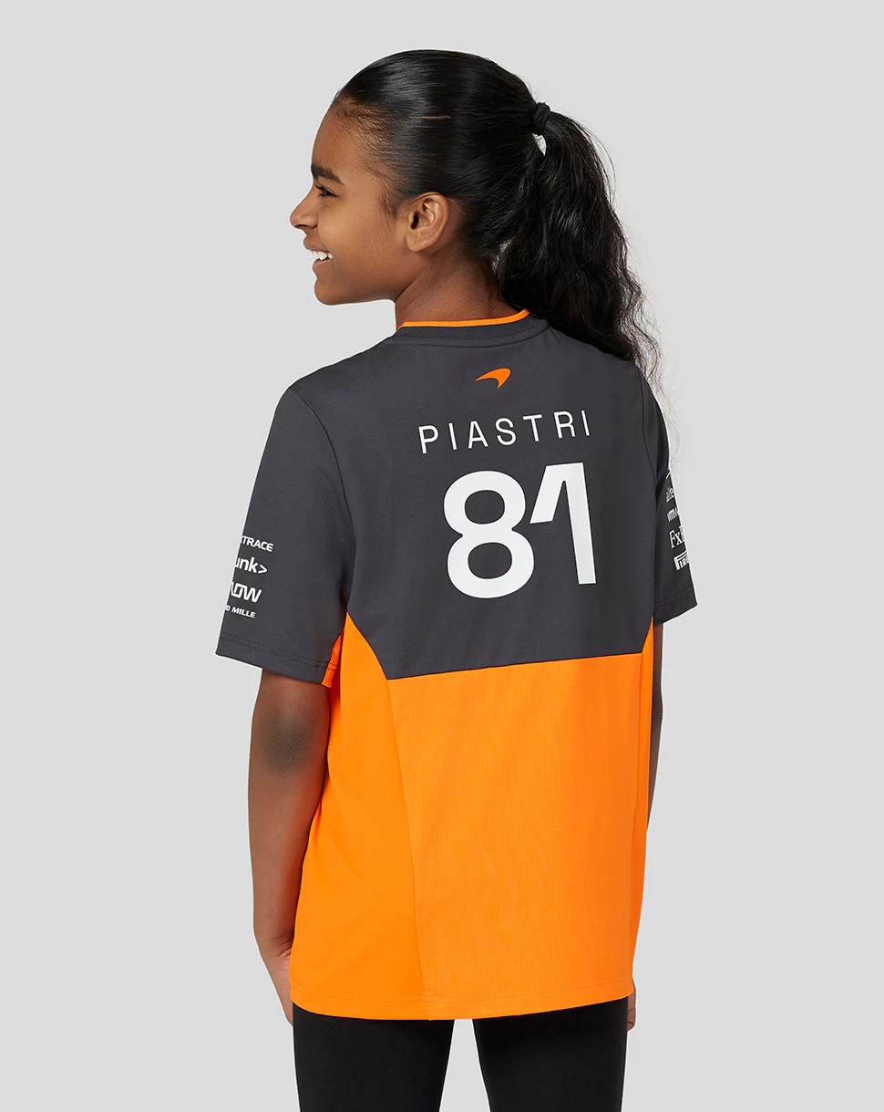 McLaren Junior Official Teamwear Set Up T-Shirt Oscar Piastri Formula 1 - Papaya/Phantom