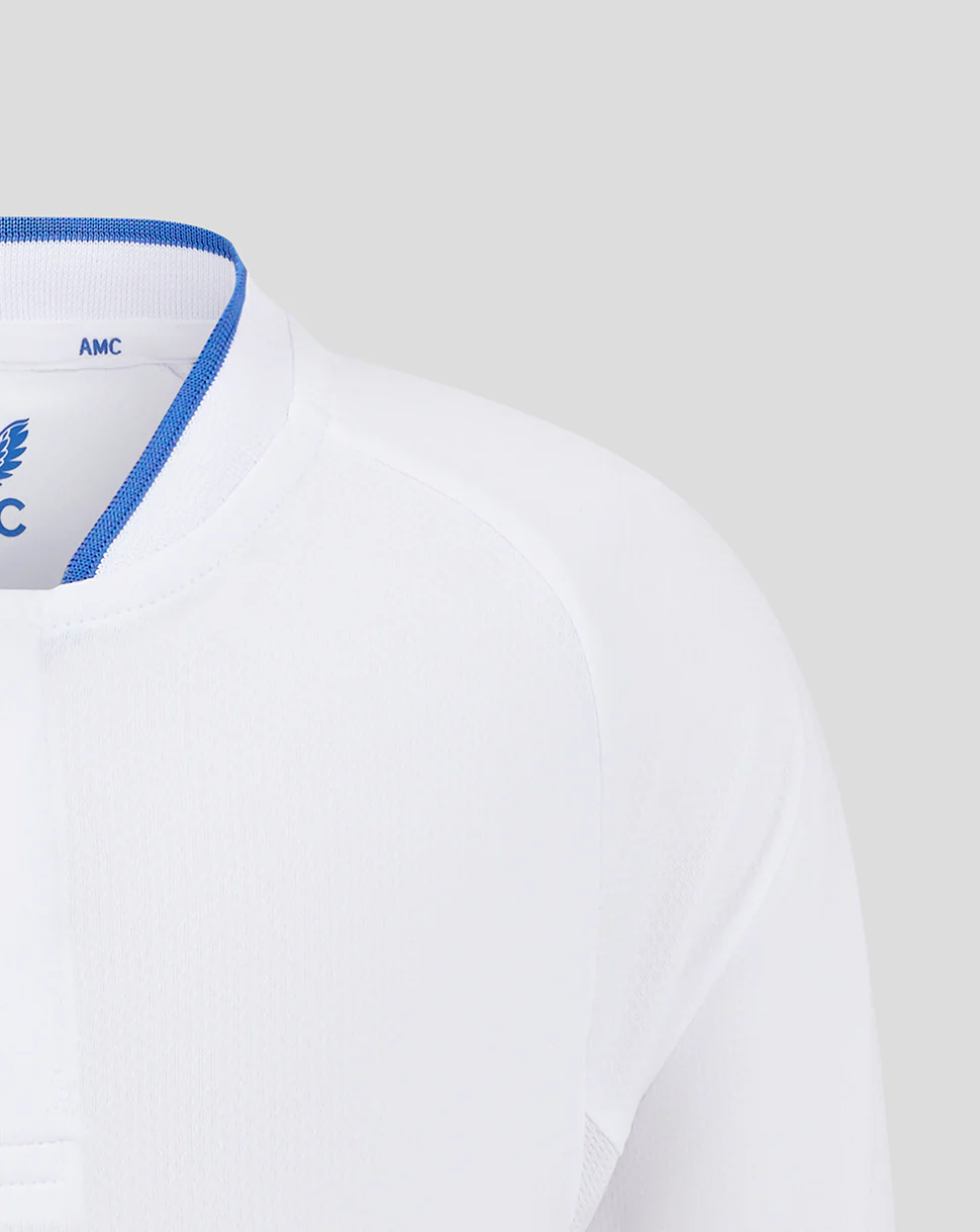 LONG SLEEVE POLO - WHITE/BLUE