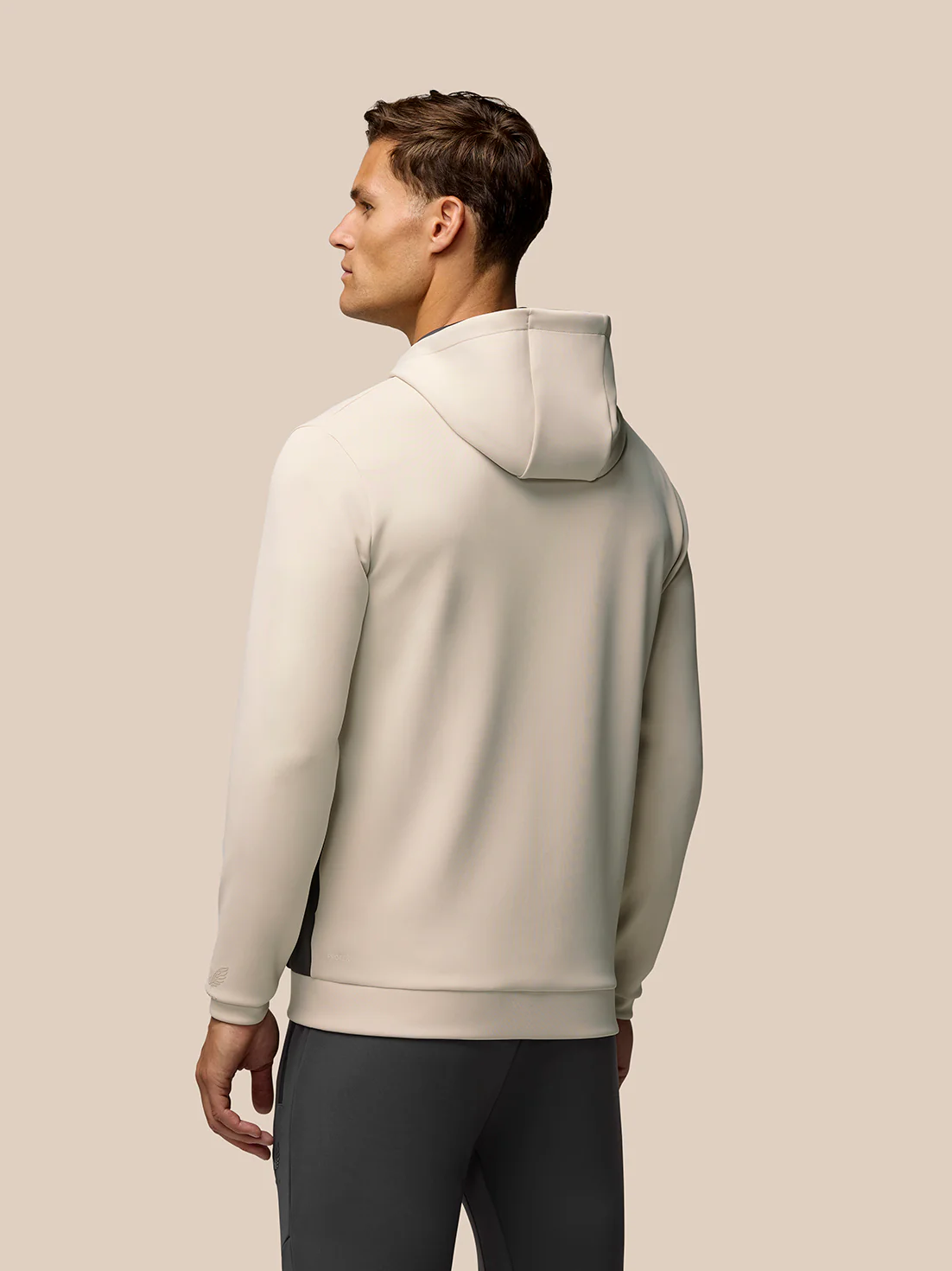 Lightweight Flex Zip-Through Hoodie - Beige