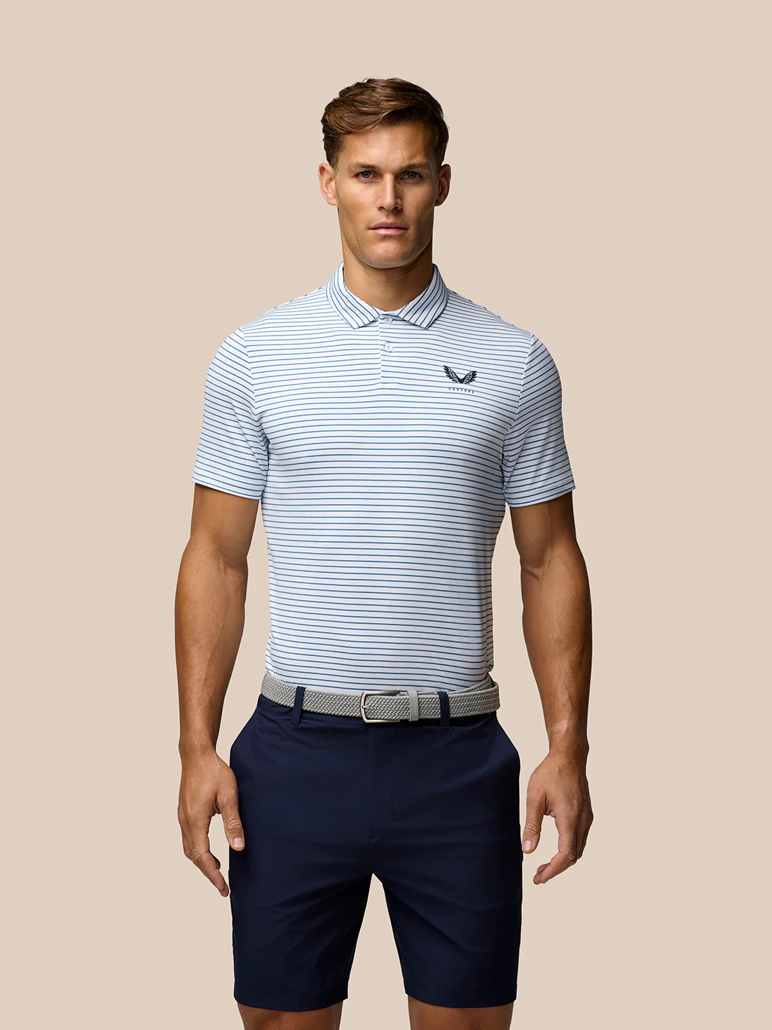 Club Golf Stripe Polo - White