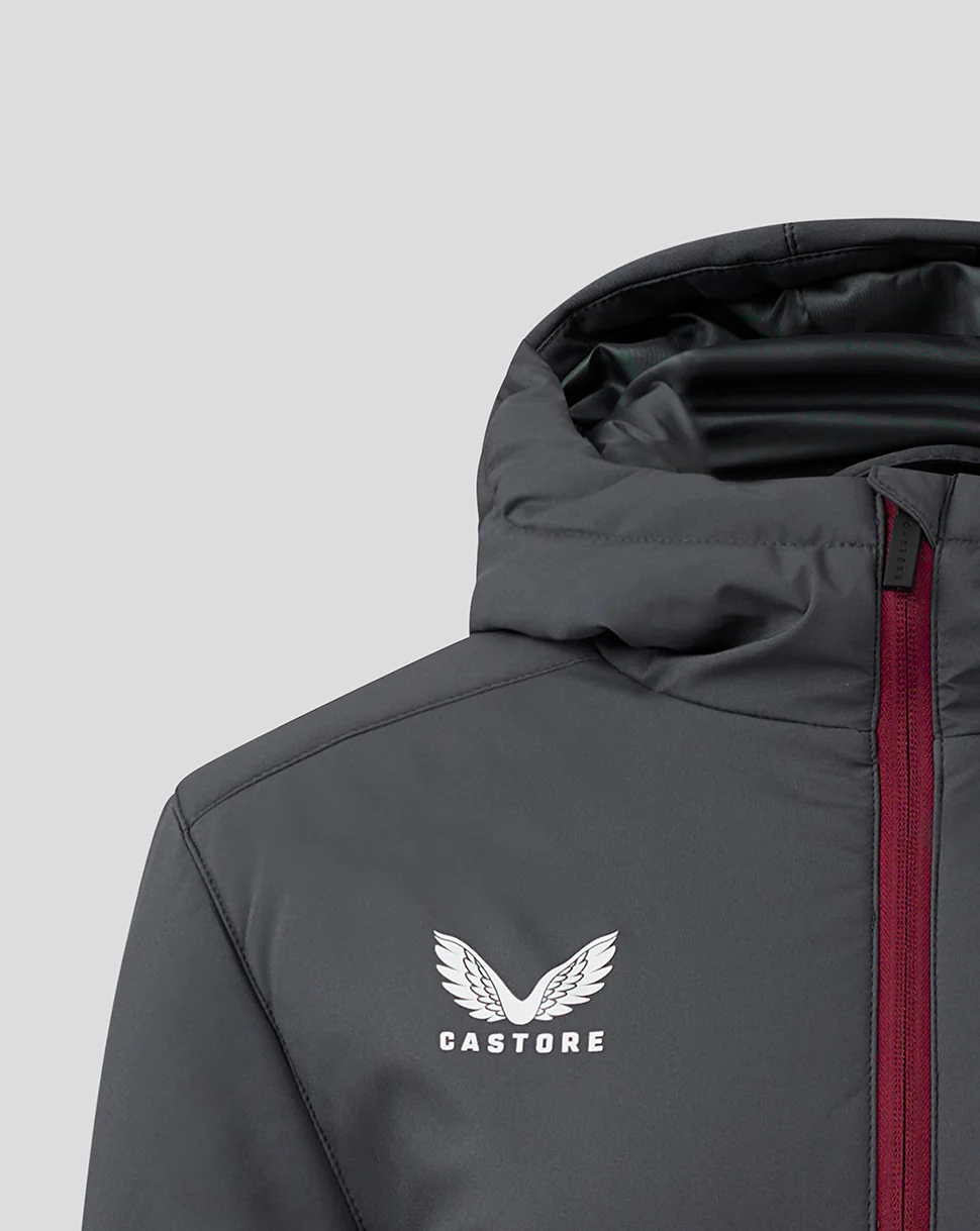 Womens ASTON VILLA FC COACHES BENCH JACKET - EBONY / RHODODENDRON