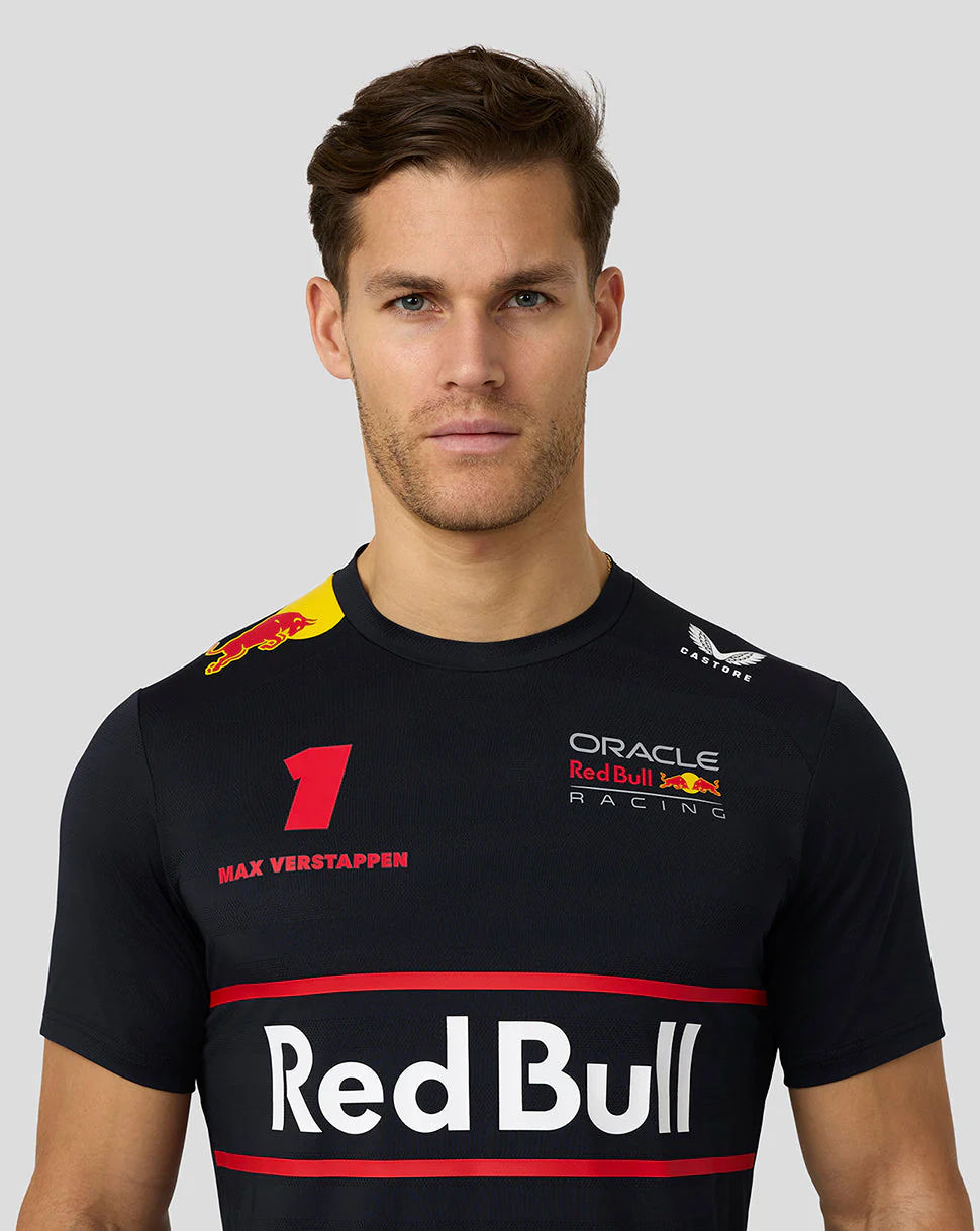 Oracle Red Bull Racing Mens Teamline Max Verstappen Set Up T-Shirt - Night Sky