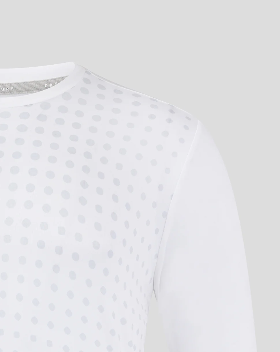LS DOTS PRINTED TRAINING TEE  2 - BRILLIANT WHITE/ ARCTIC ICE