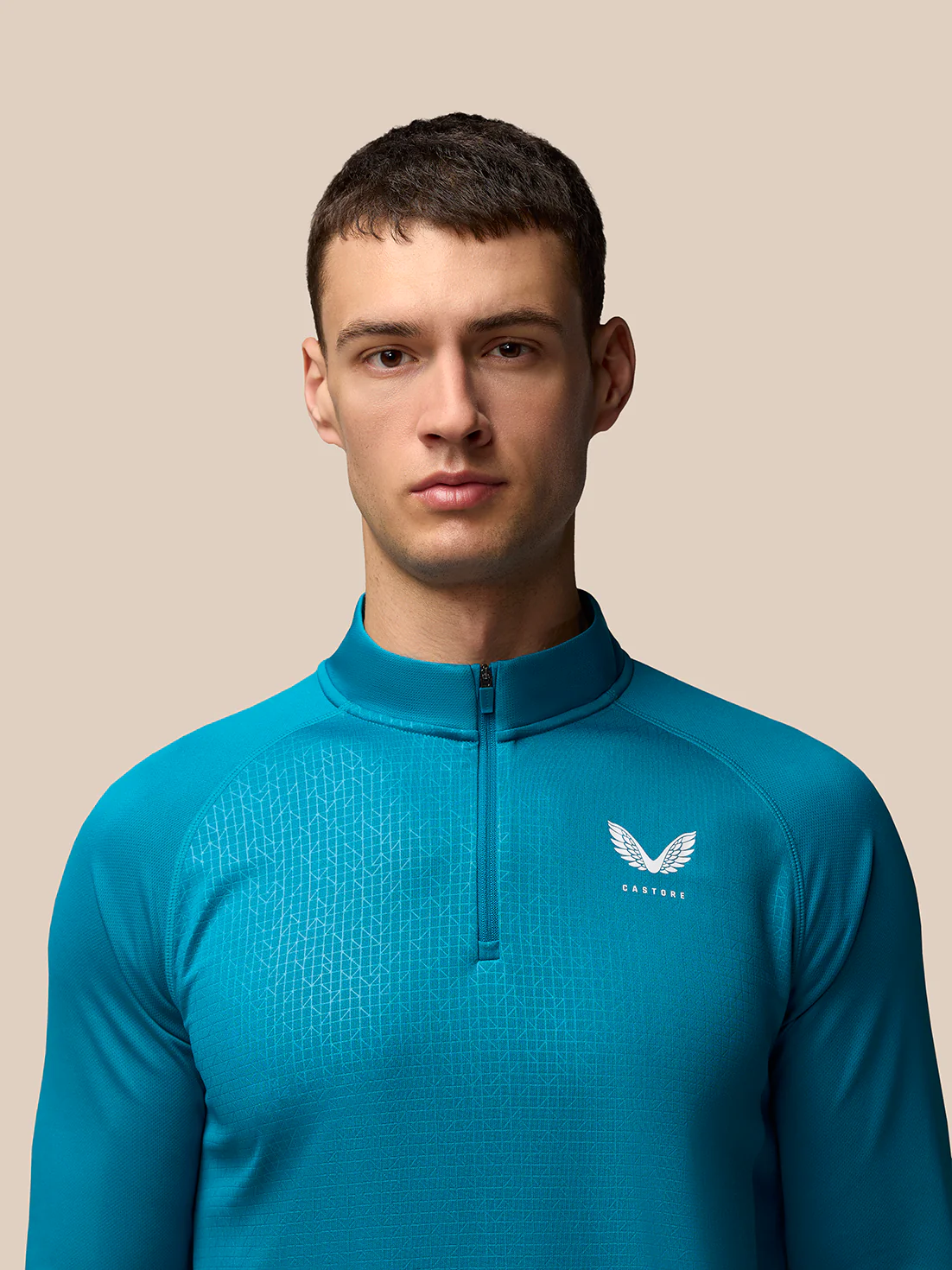 Men’s Adapt Print 1/4 Zip Top - Dark Aqua