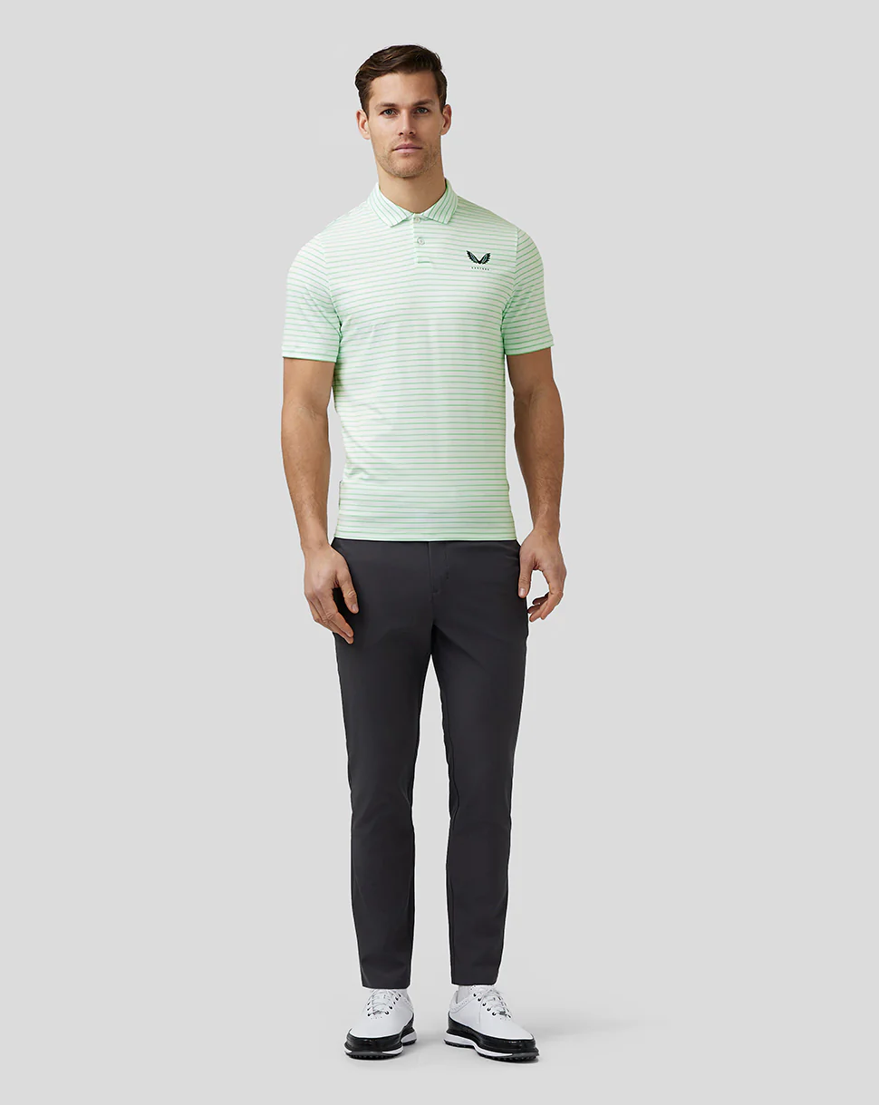 Men’s Golf Yarn Dye Stripe Polo - Lime