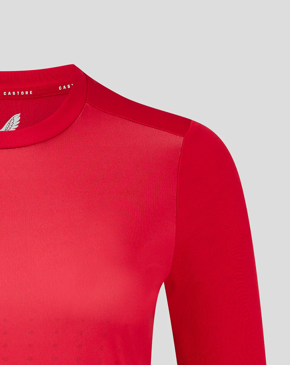 GRADIENT PRINTED LS TRAINING TEE - TRUE RED / BARBADOS CHERRY