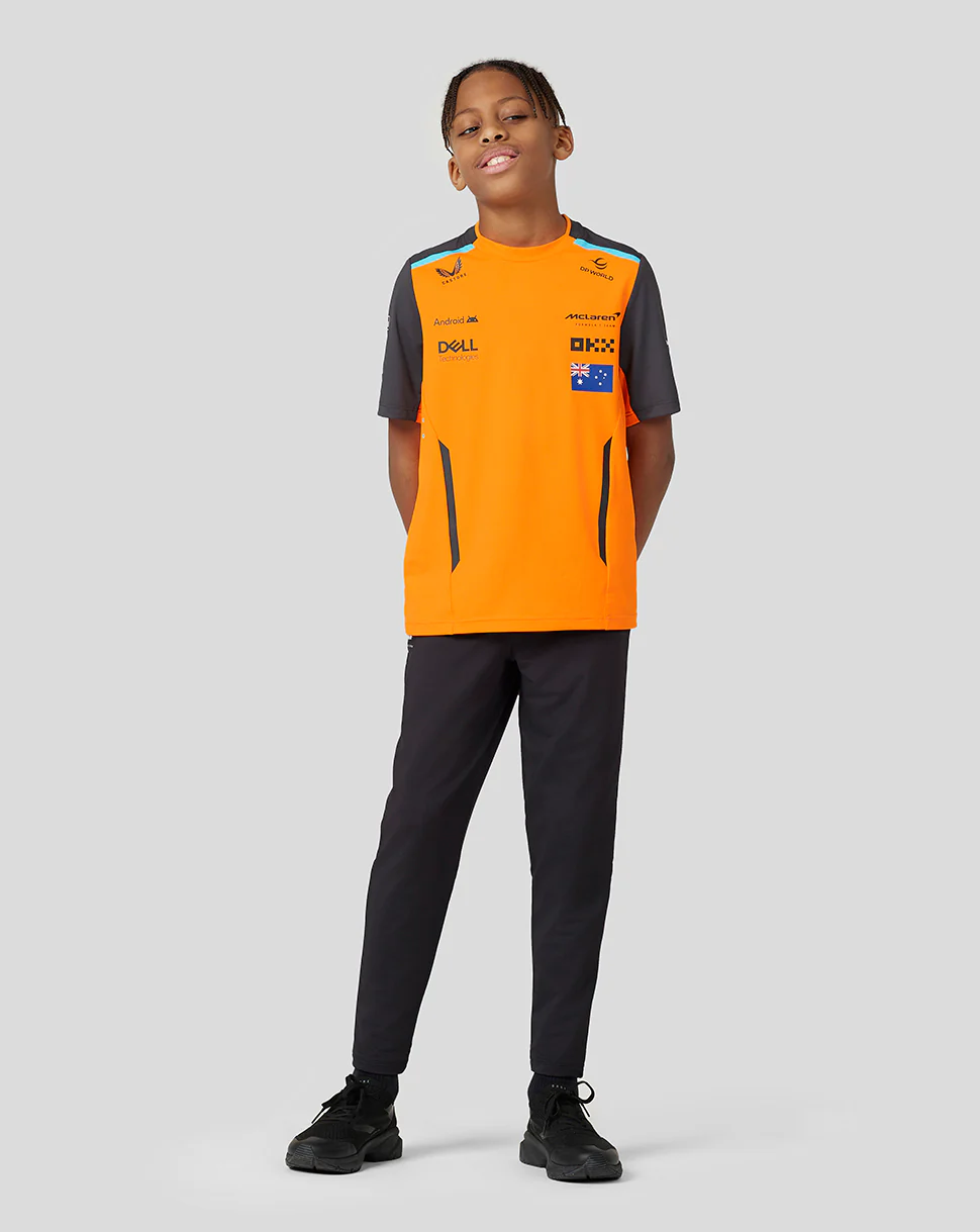 McLaren Junior Official Teamwear Set Up T-Shirt Oscar Piastri Formula 1 - Papaya/Phantom