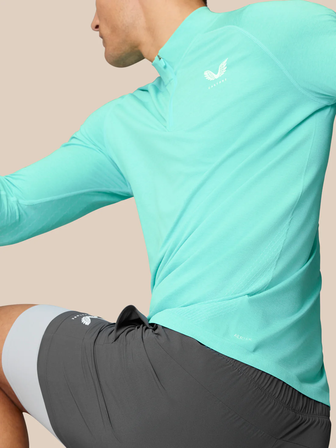 Flow Training 1/4 Zip Top - Light Aqua