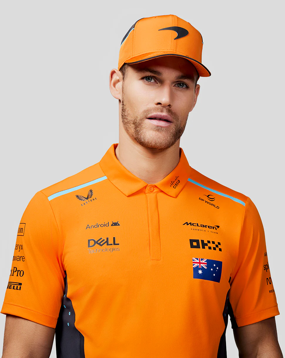 McLaren Mens Official Teamwear Polo Shirt Oscar Piastri Formula 1