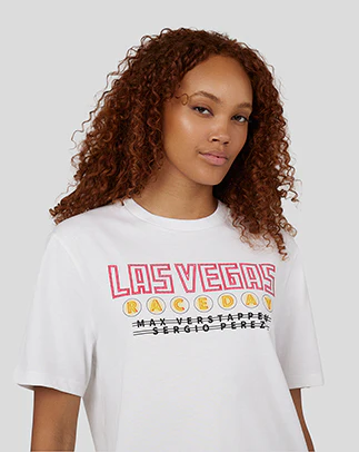 Oracle Red Bull Racing Unisex Short Sleeve T-Shirt Las Vegas - White