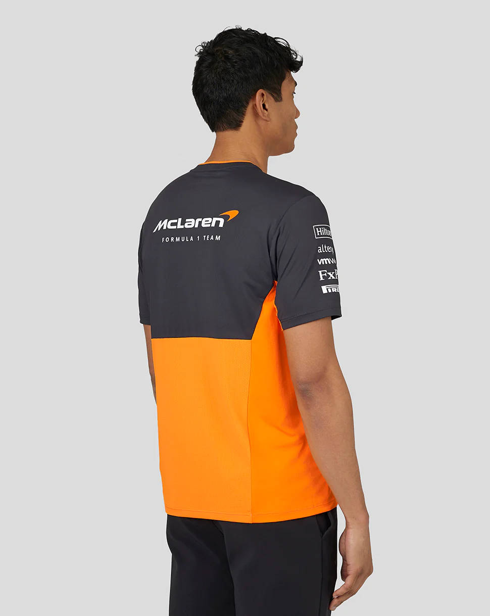 McLaren Mens Official Teamwear Set Up T-Shirt Formula 1 - Papaya/Phantom