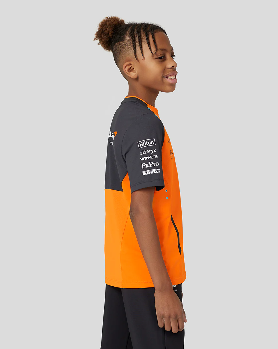McLaren Junior Official Teamwear Set Up T-Shirt Formula 1 - Papaya/Phantom