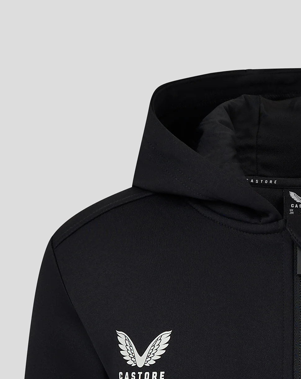 Junior Full Zip Brushback Hoodie - Caviar