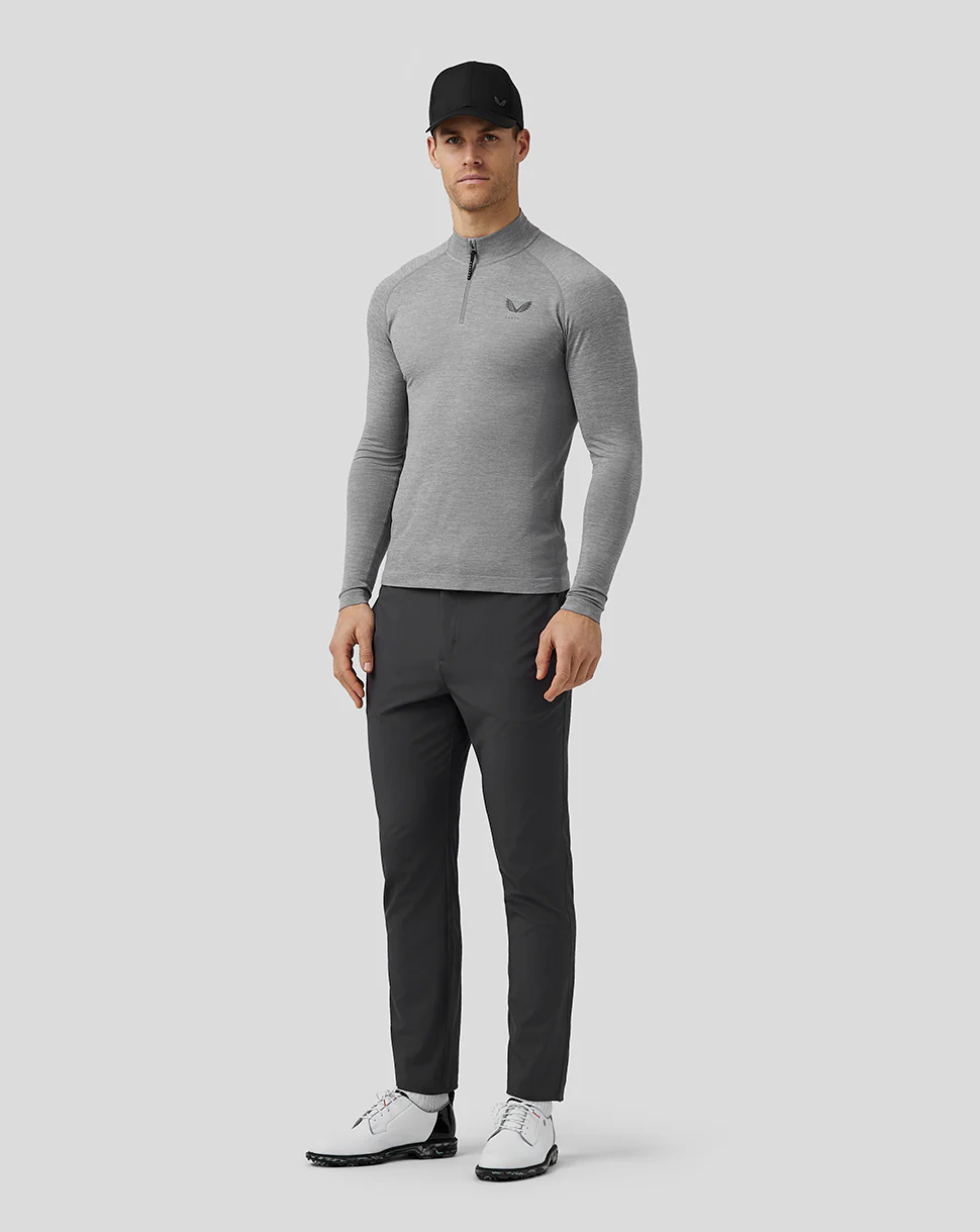 Men’s Golf Body Mapped Seamless Quarter Zip Top - Steel