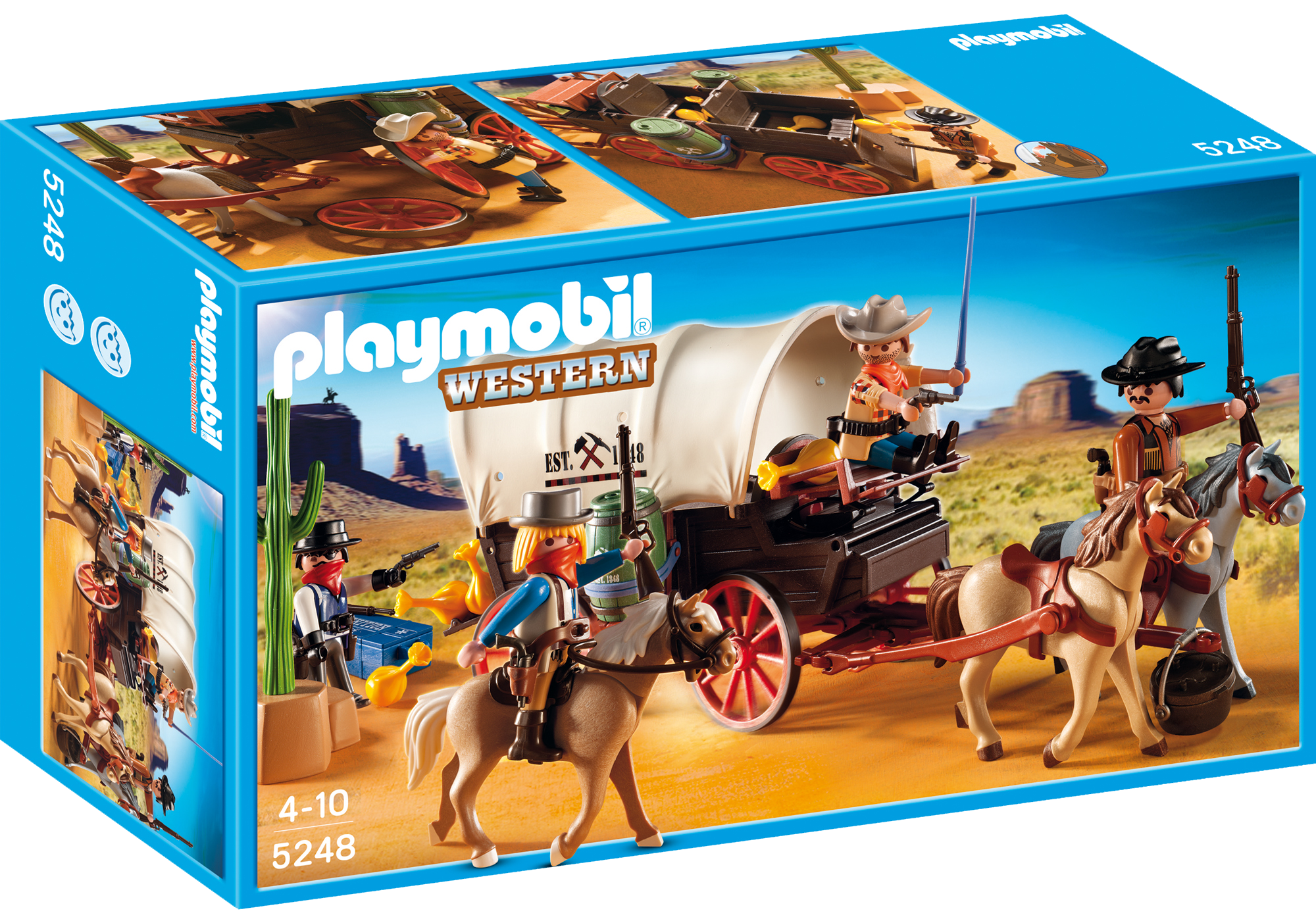 Covered Wagon with Raiders