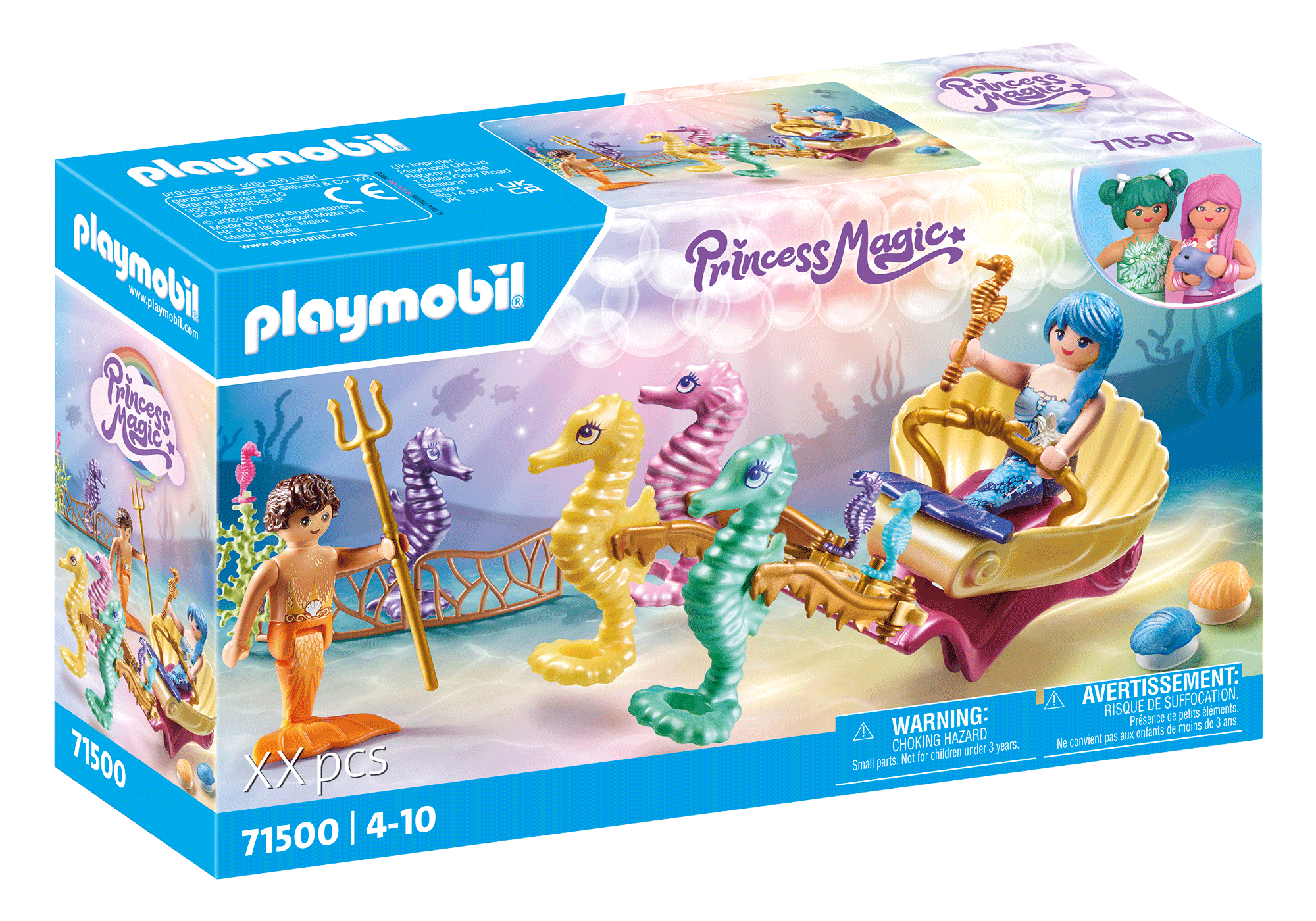 Mermaid with Seahorse Carriage