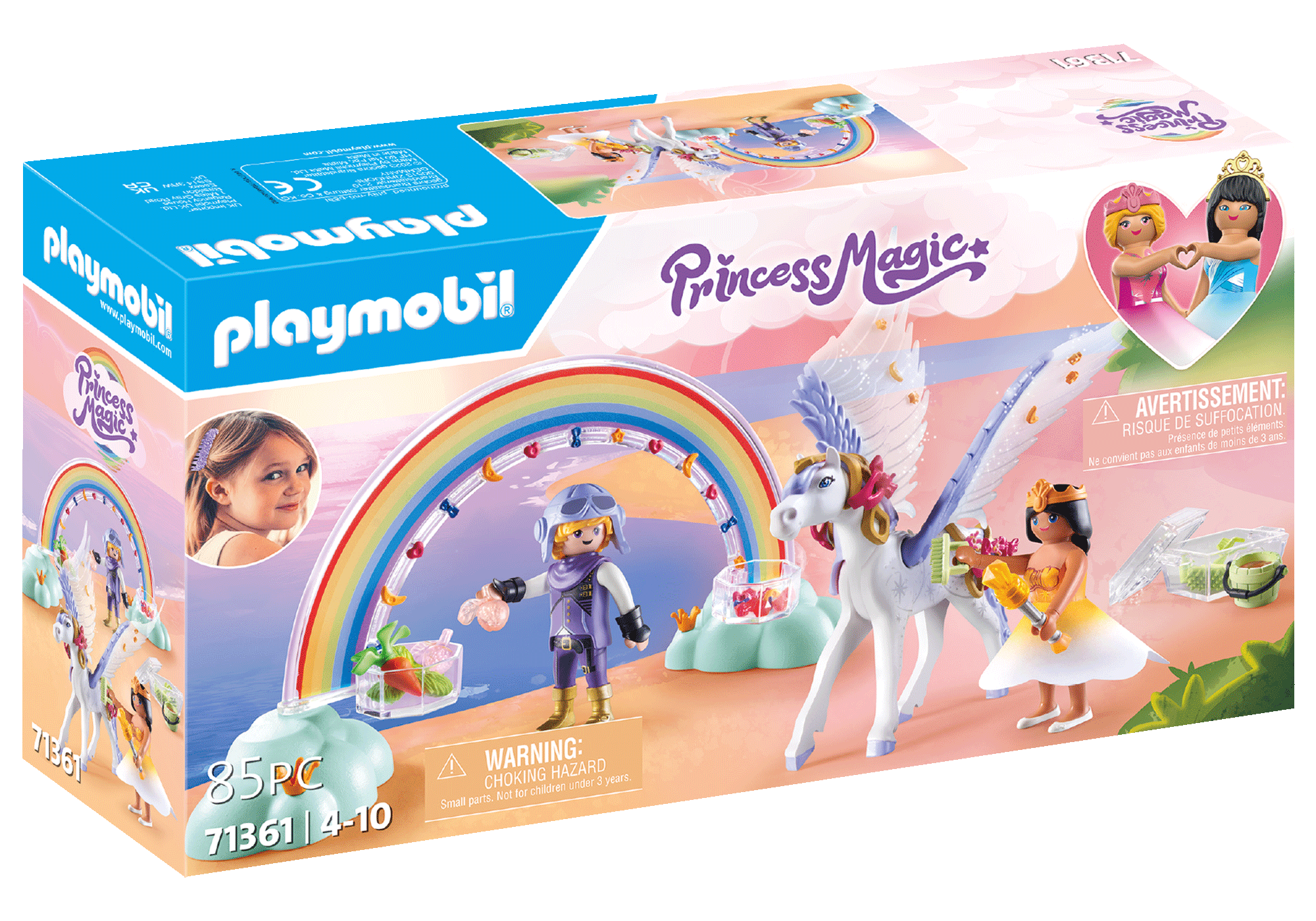 Pegasus with Rainbow in the Clouds