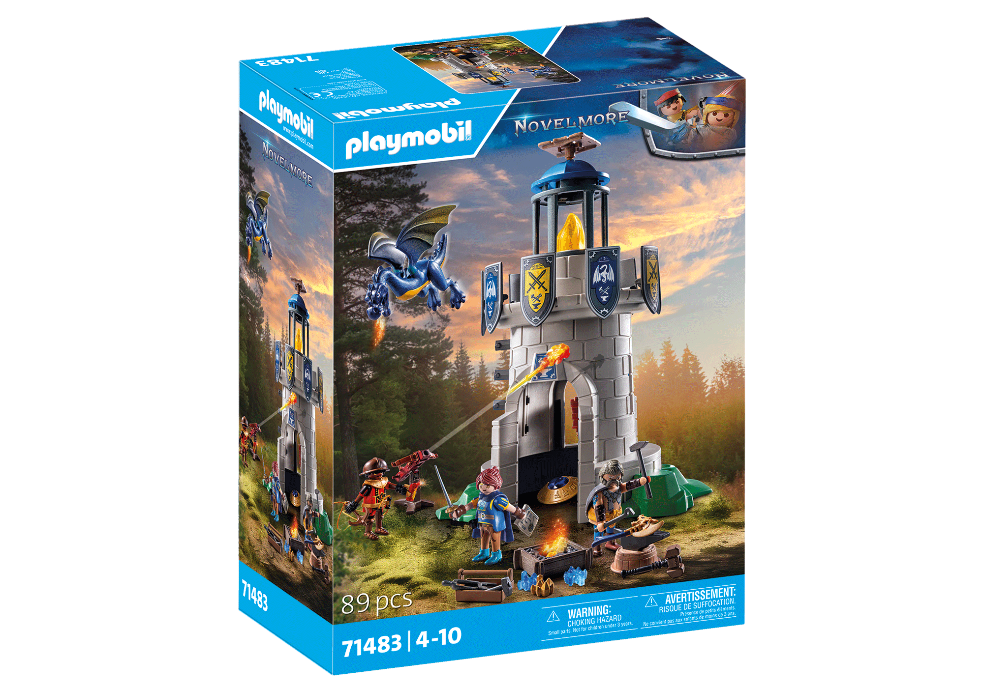 Knight's tower with smith and dragon