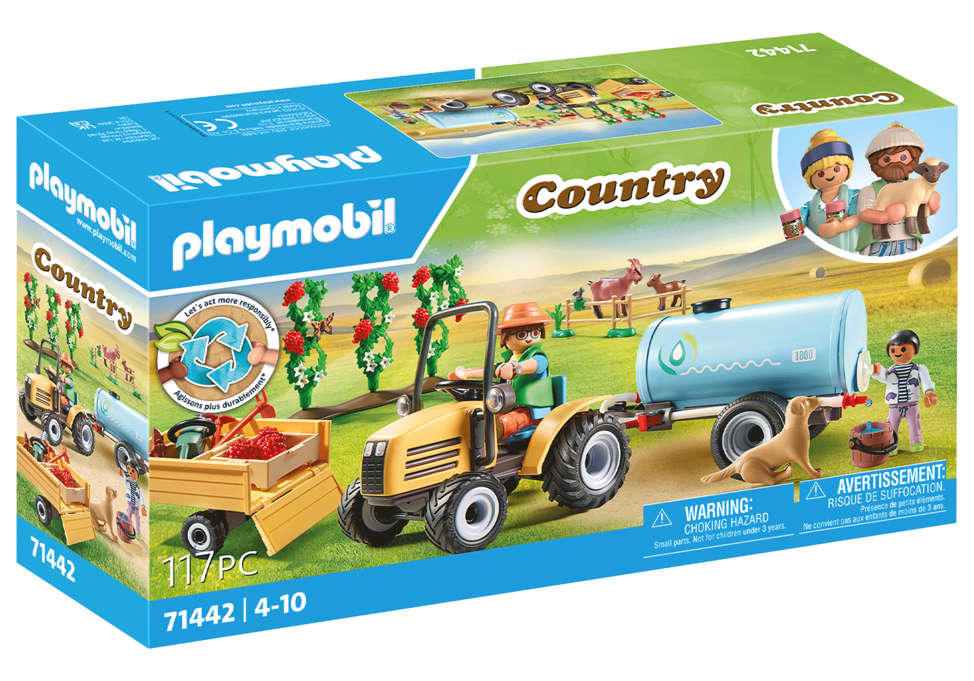 Tractor with trailer and water tank