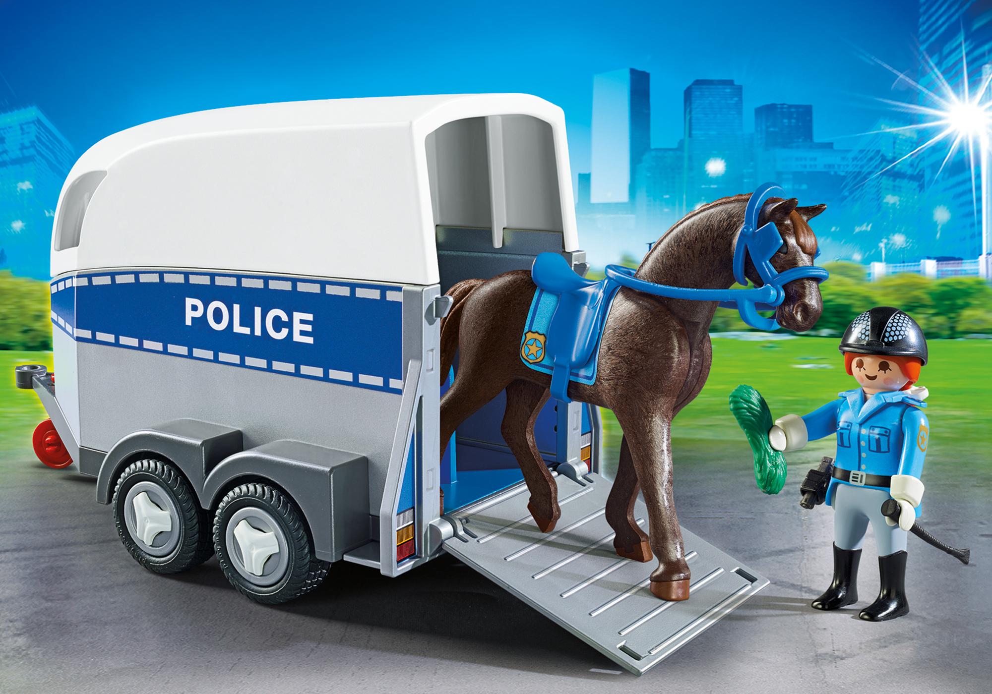 Police with Horse and Trailer