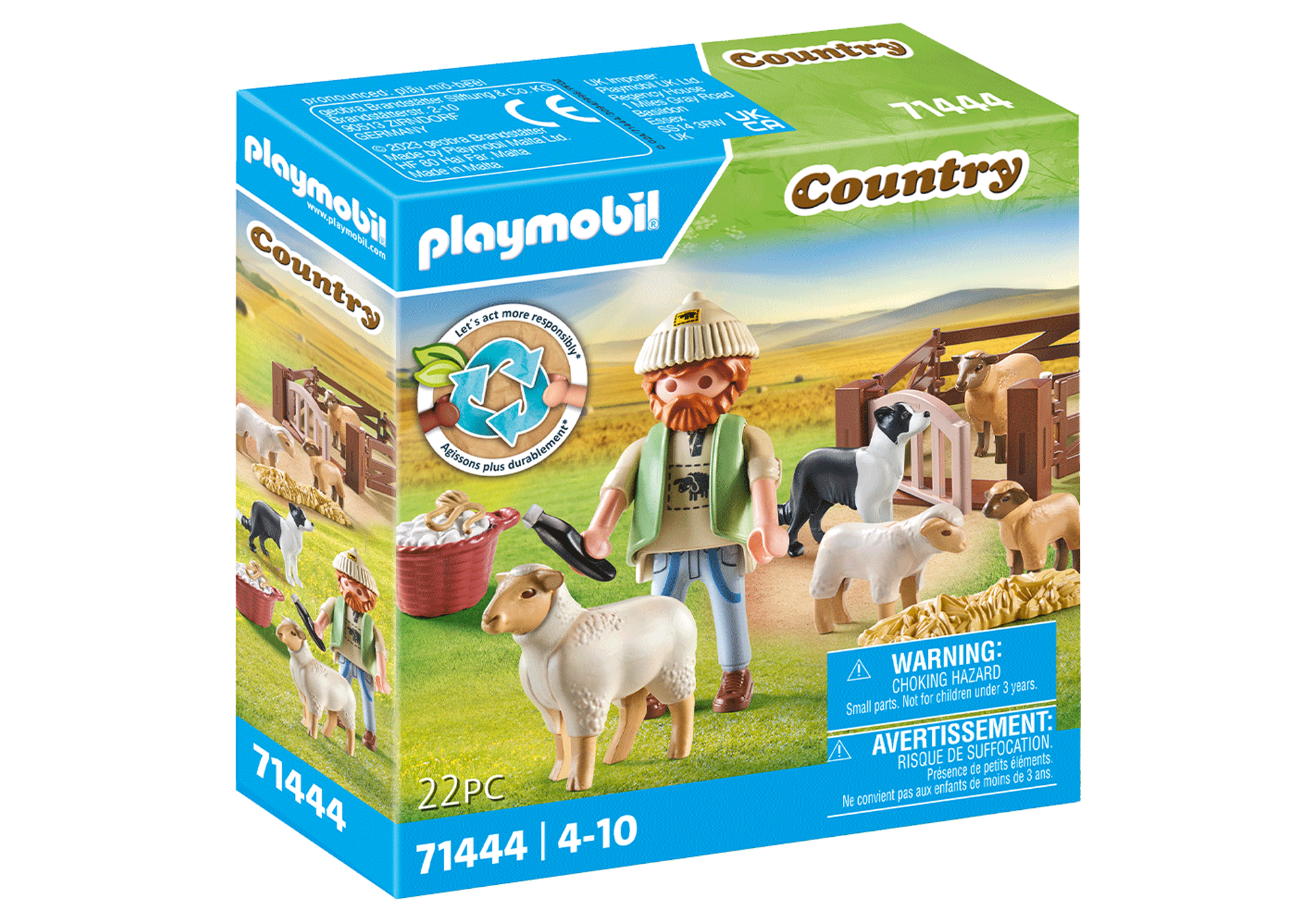 Young Shepherd with flock of sheep