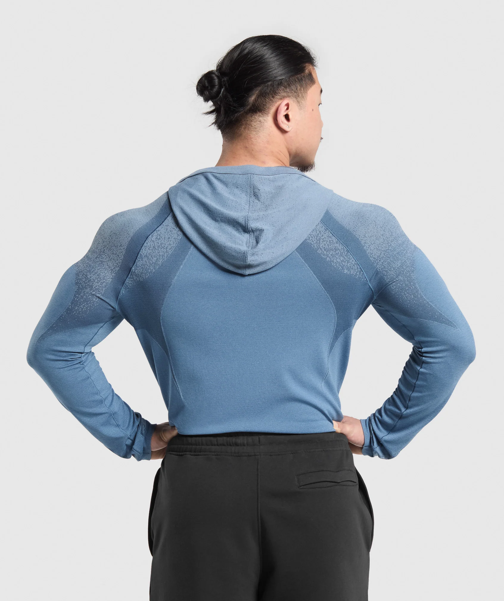 Gymshark Shadow Seamless Hoodie - Faded Blue