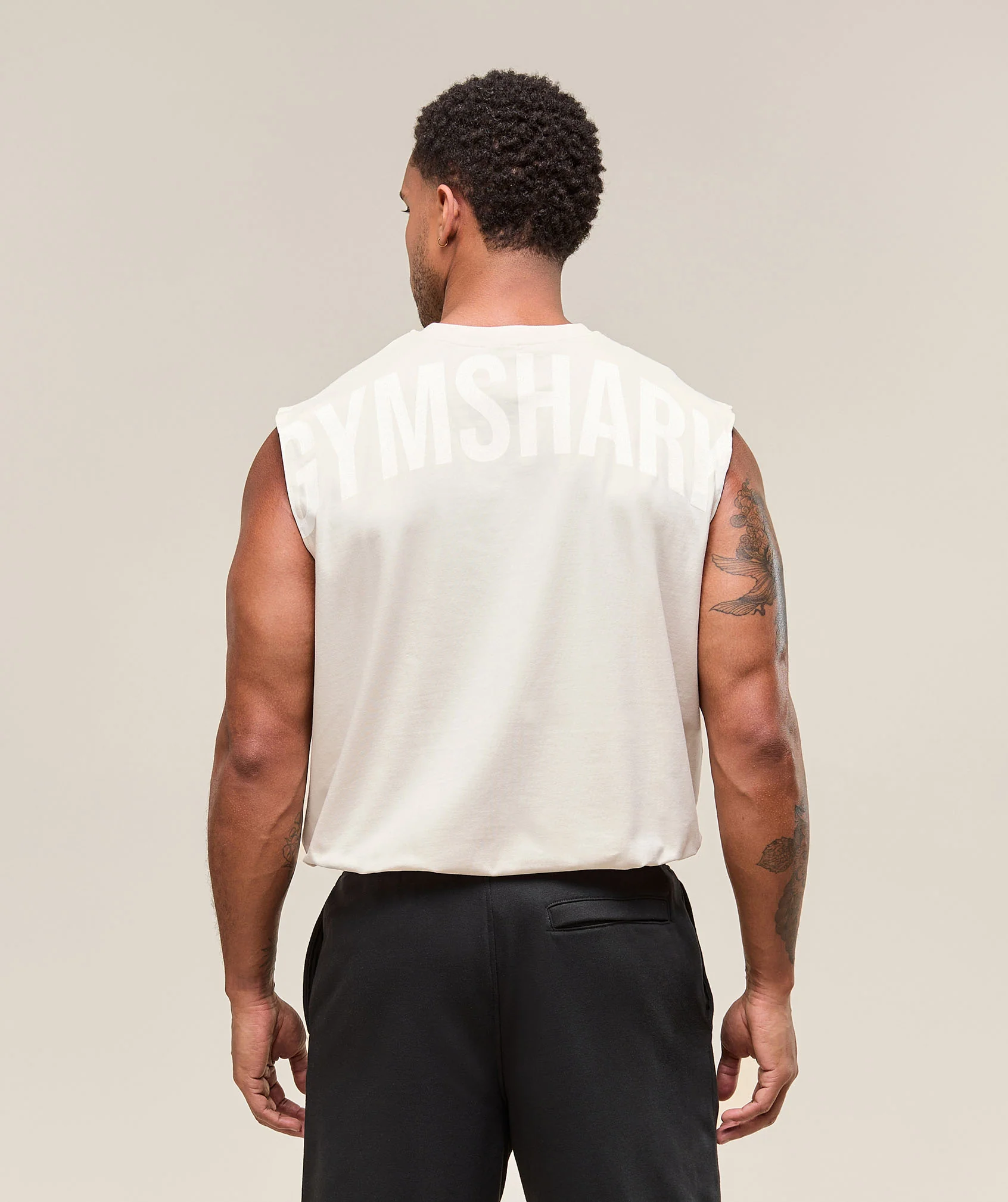 Gymshark Power Cut Off Tank - Oat White