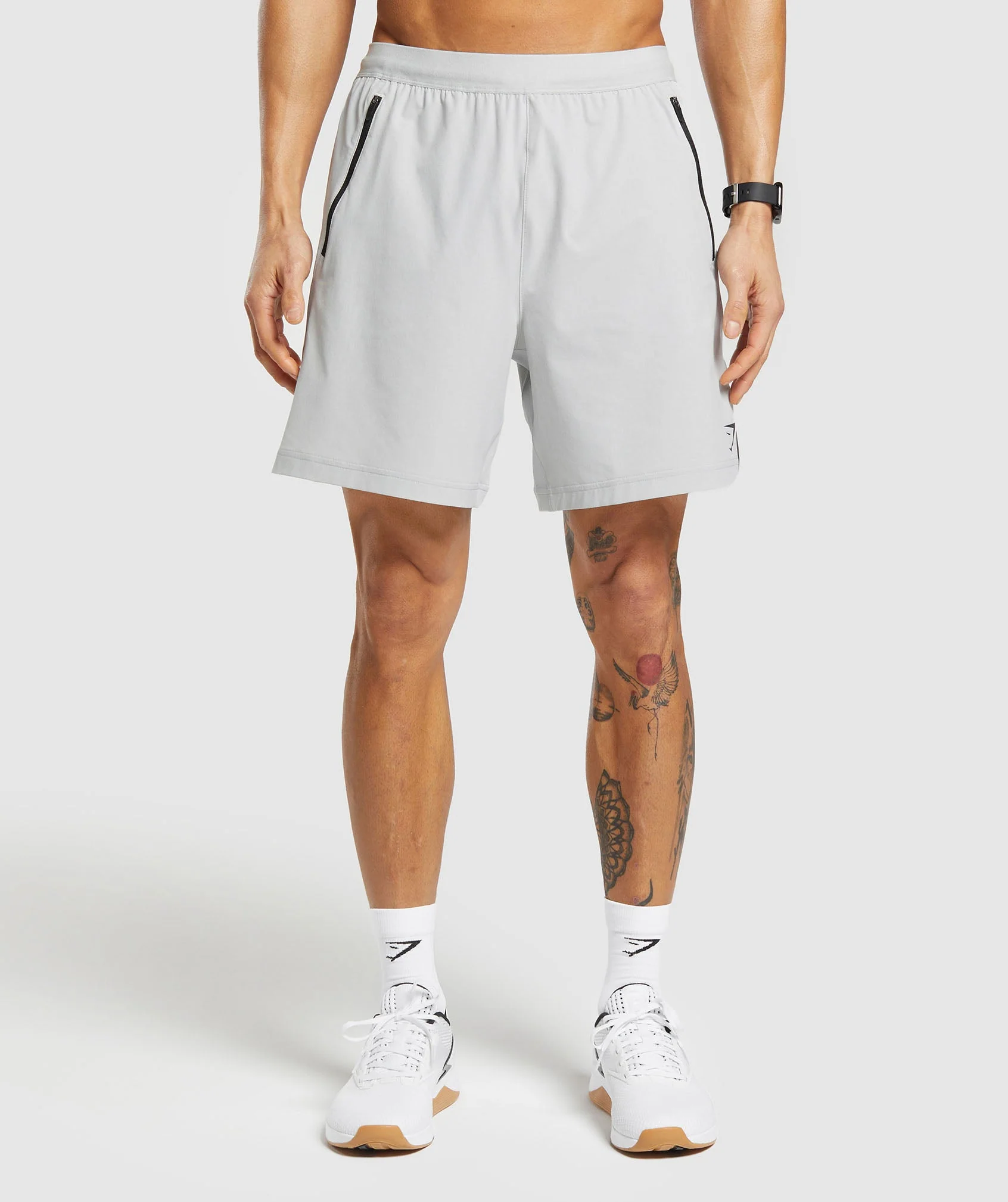 Gymshark Apex 7 Hybrid Shorts - Light Grey