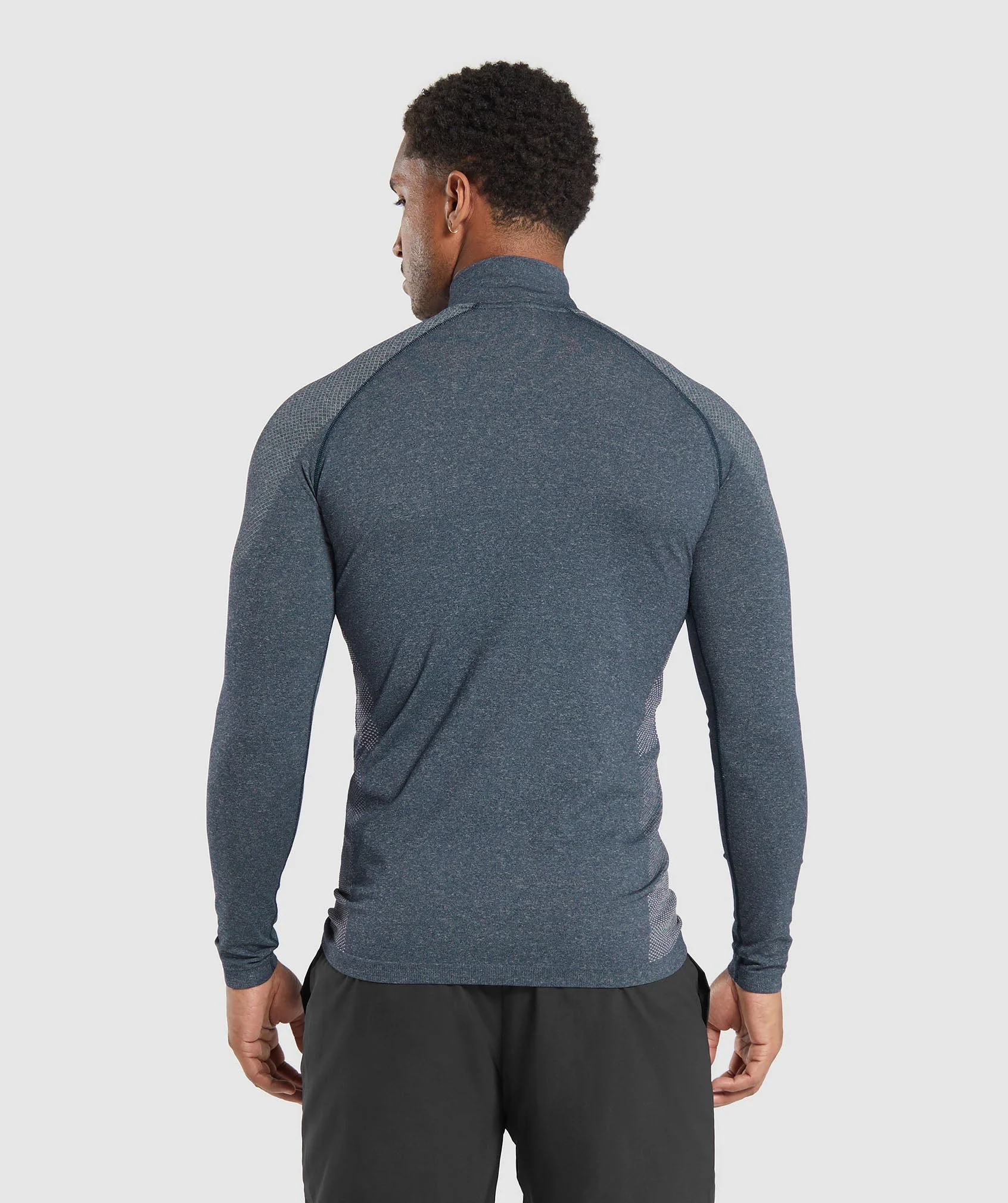 Gymshark Vital Seamless 1/4 Zip - Navy/Light Grey