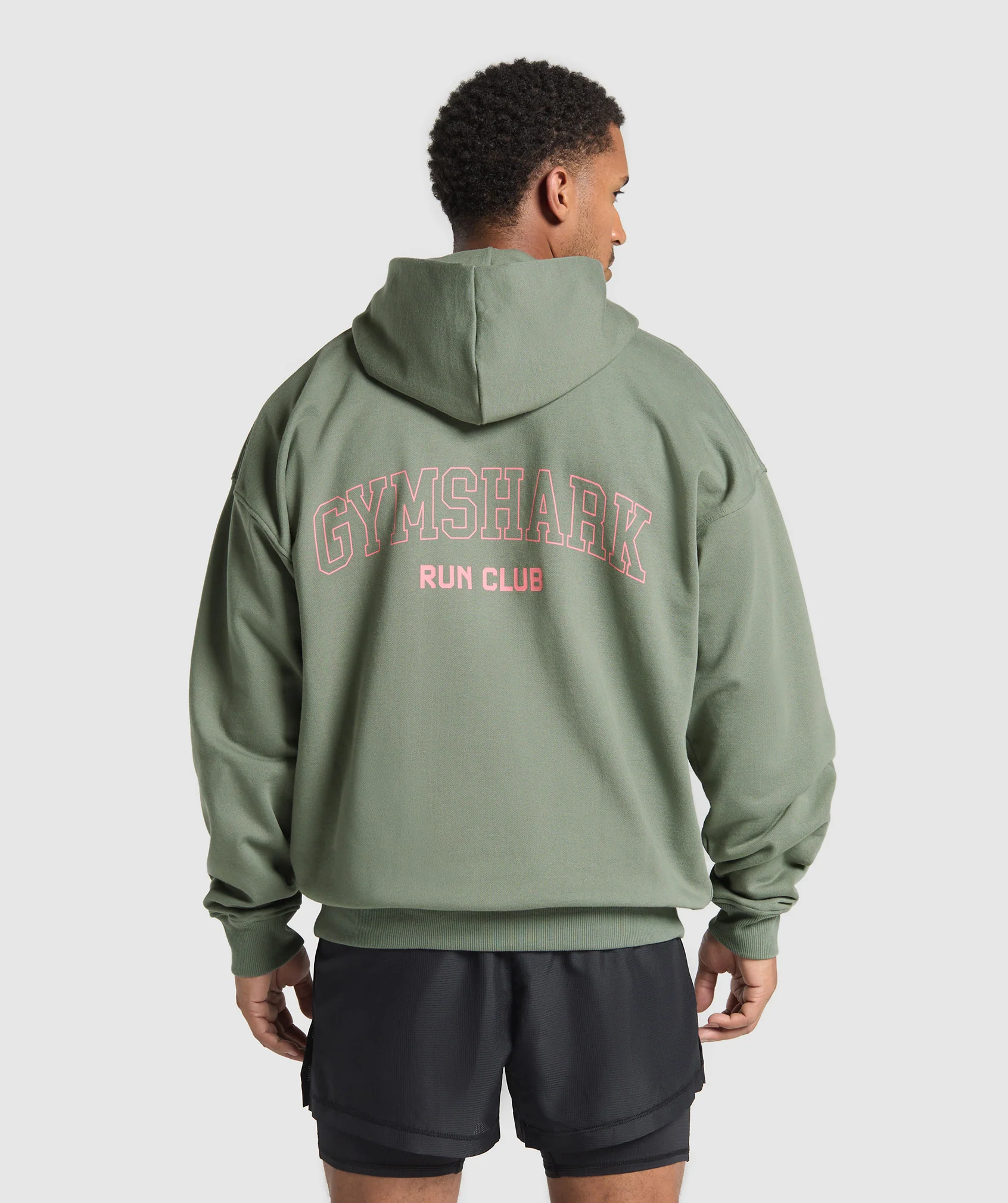 Gymshark Running Graphic Hoodie - Unit Green