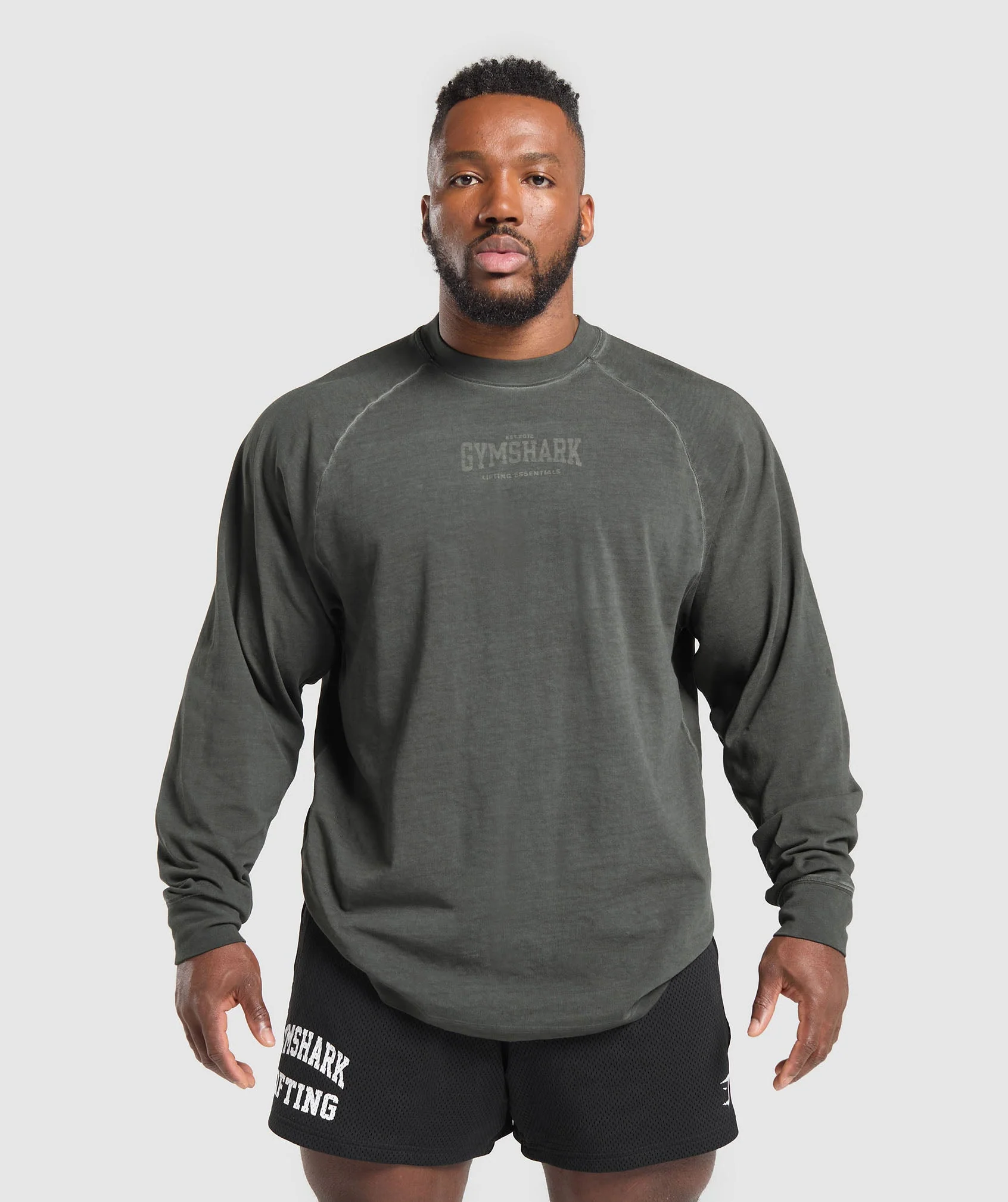 Gymshark Heavyweight Long Sleeve T-Shirt - Black/Wash