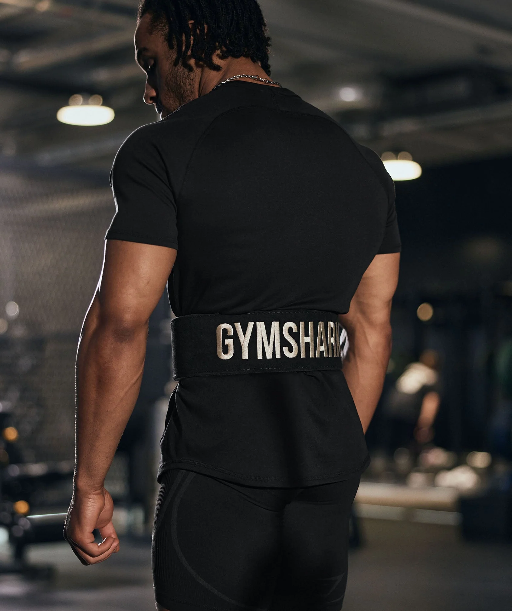 Gymshark Lever Lifting Belt - Black/Ecru White