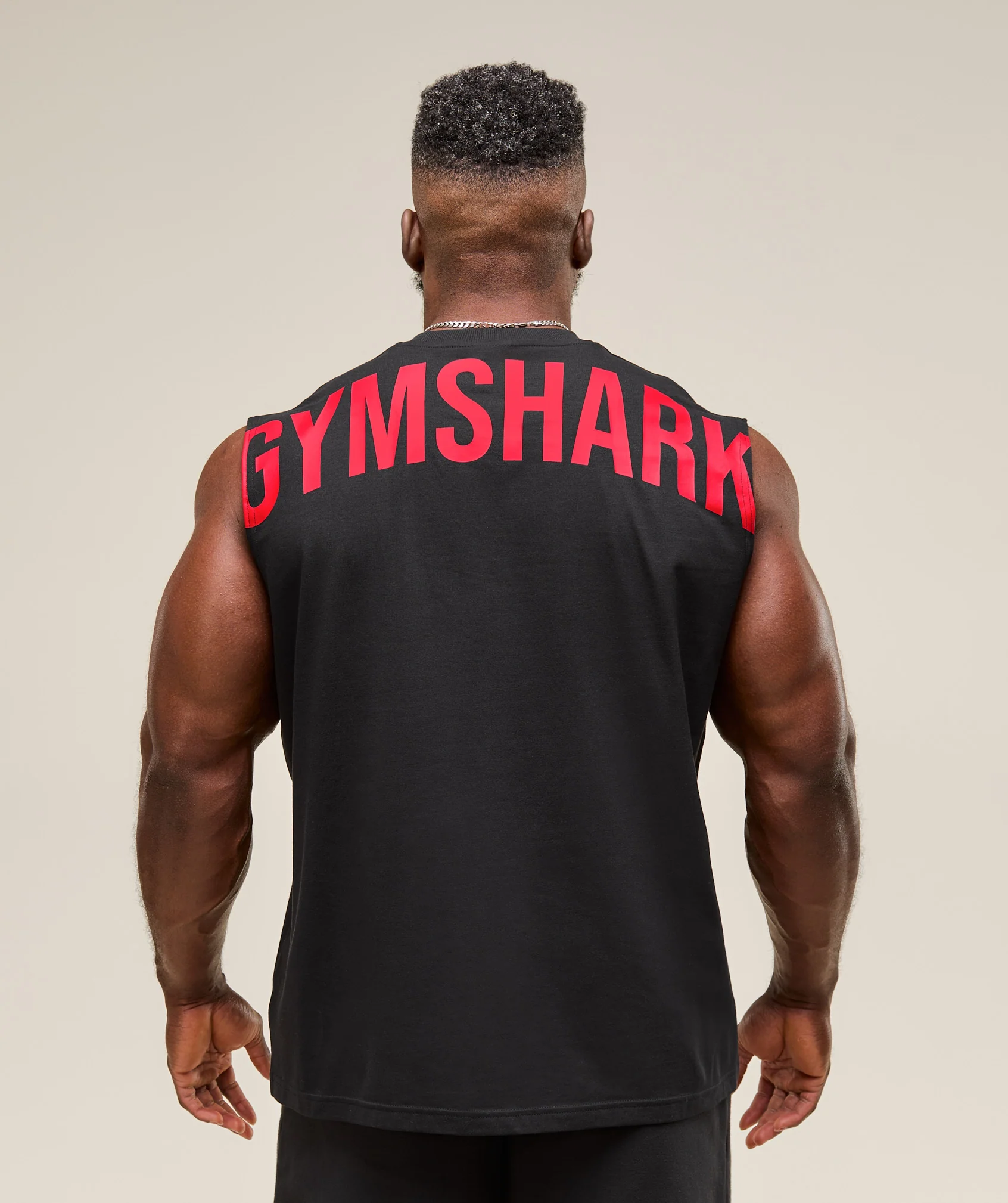 Gymshark Power Cut Off Tank - Black/Conditioning Red