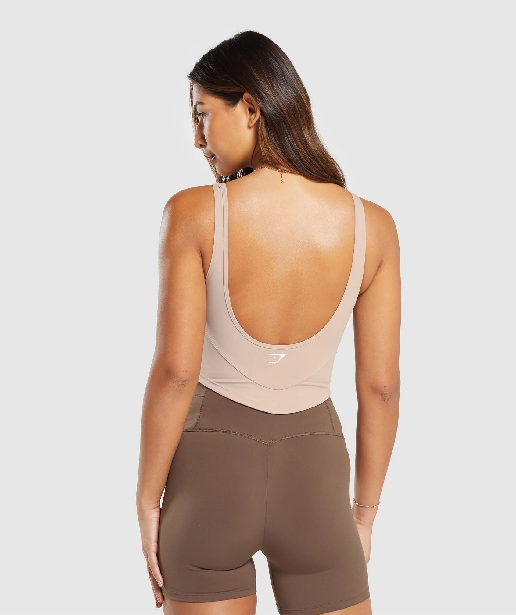 Gymshark Scoop Back Crop Tank - Stone Pink