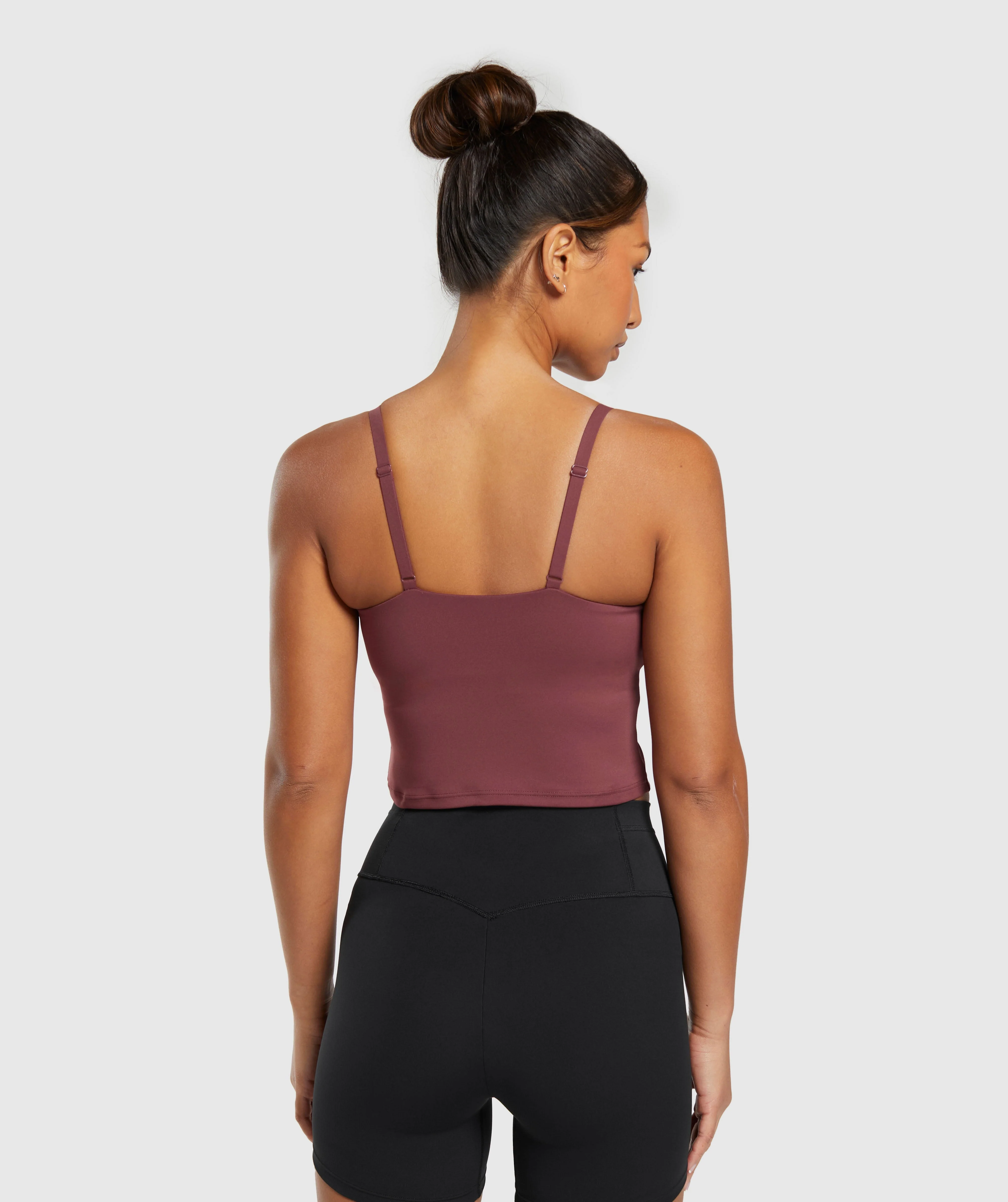 Gymshark Training Cami Tank With Shelf - Burgundy Brown