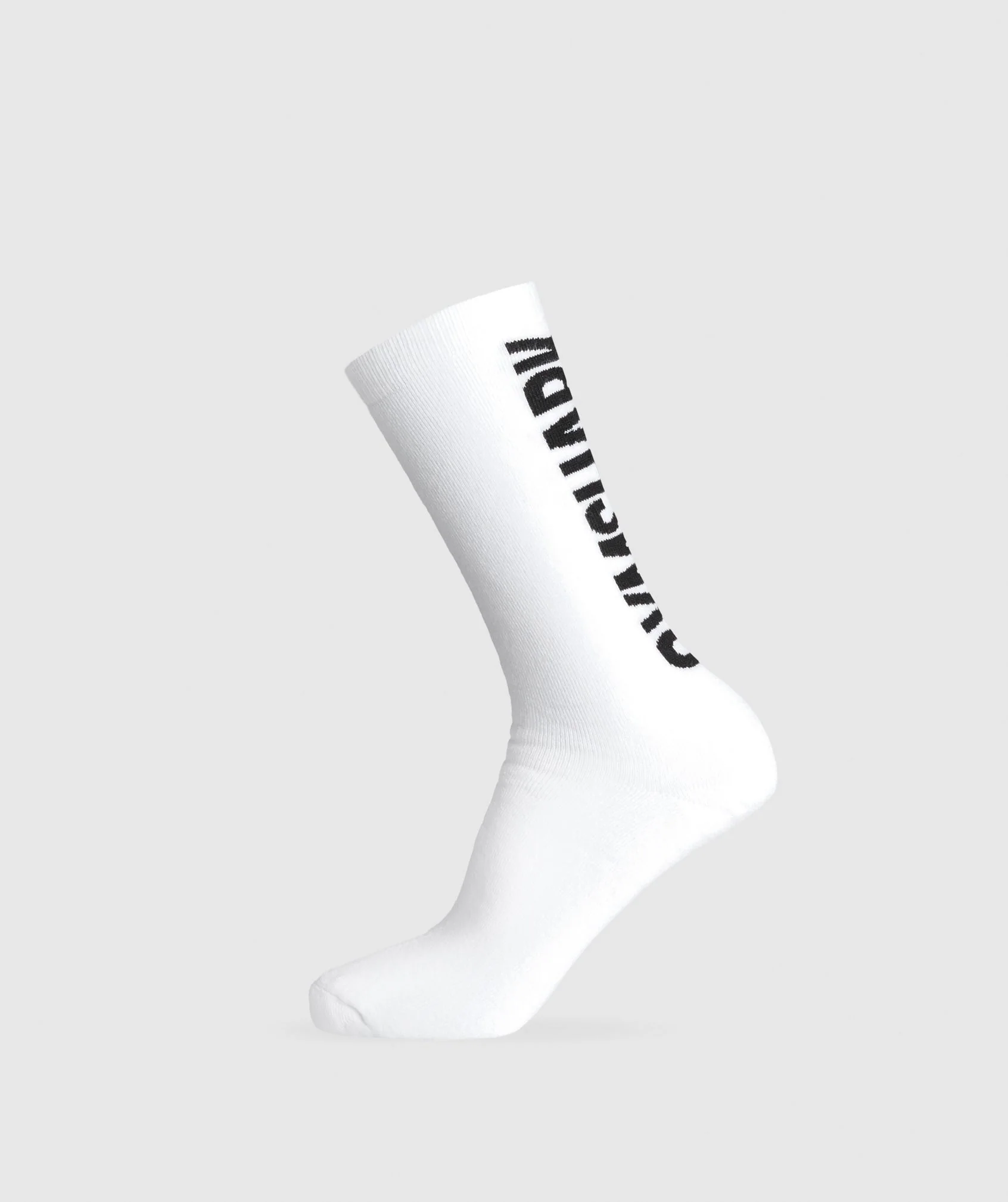 Gymshark Plush Wordmark Crew Sock - White