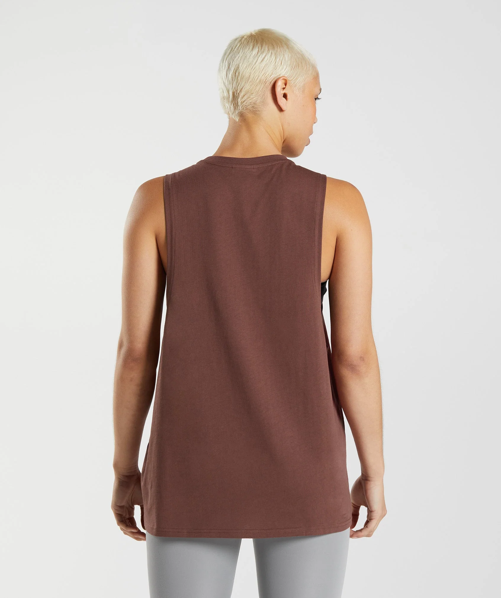 Gymshark Training Drop Arm Tank - Cherry Brown
