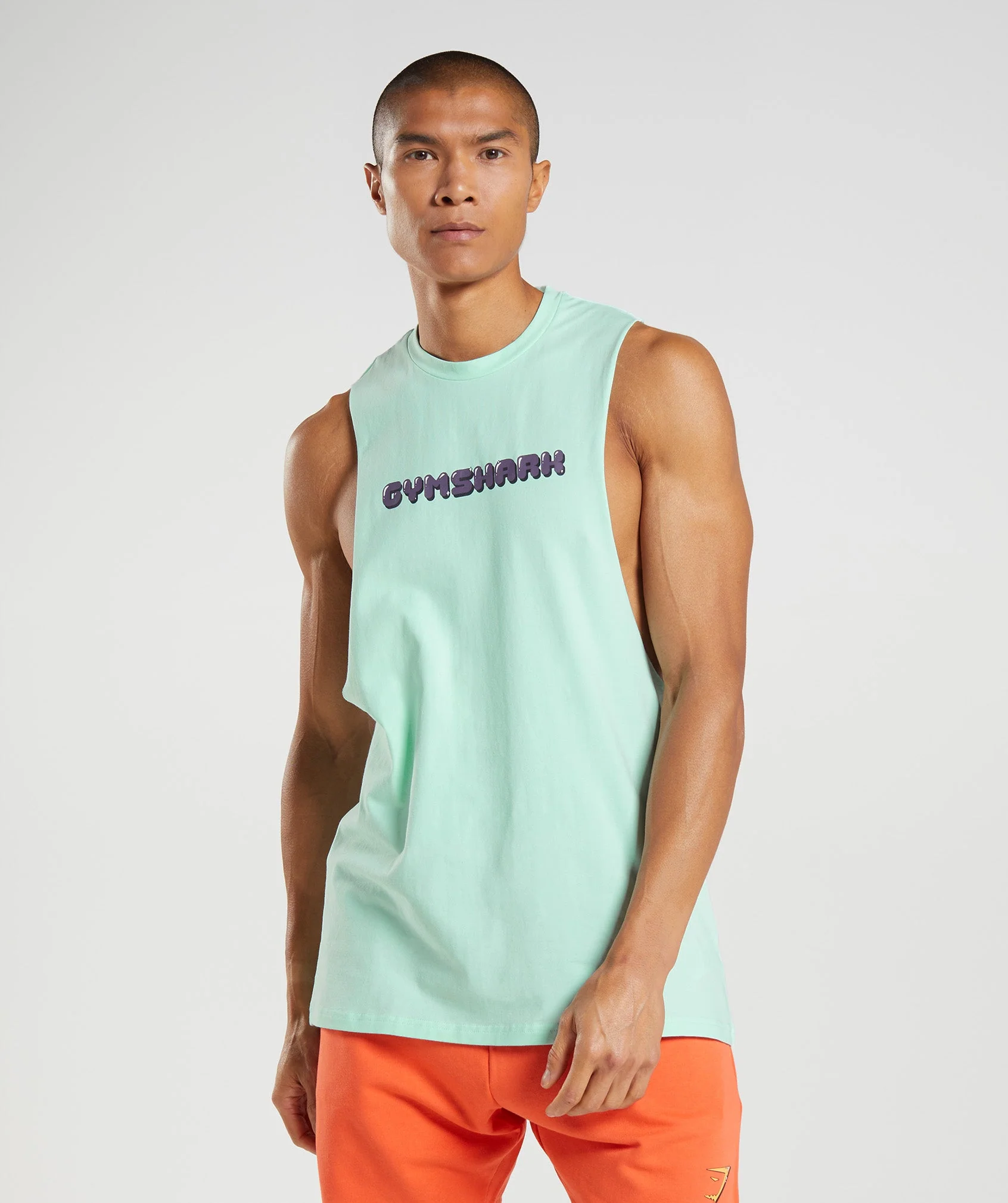 Gymshark Bubble Print Drop Arm Tank - Turbo Blue