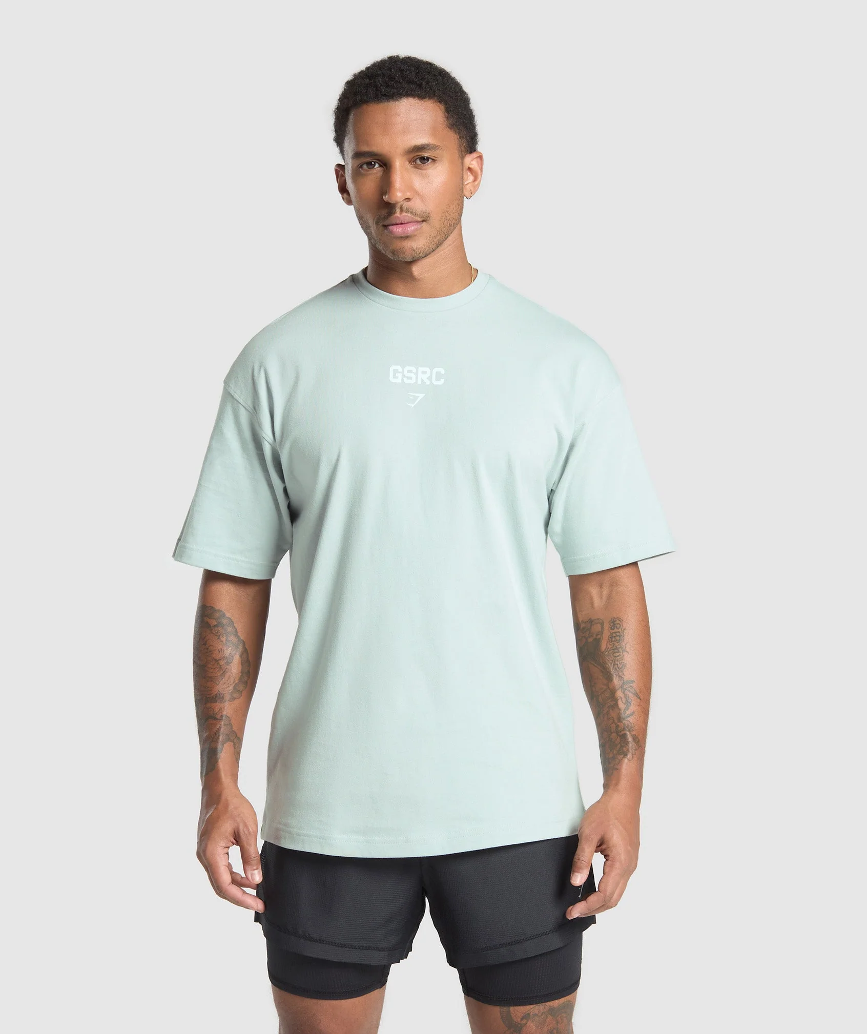 Gymshark Running Graphic T-Shirt - Cool Blue