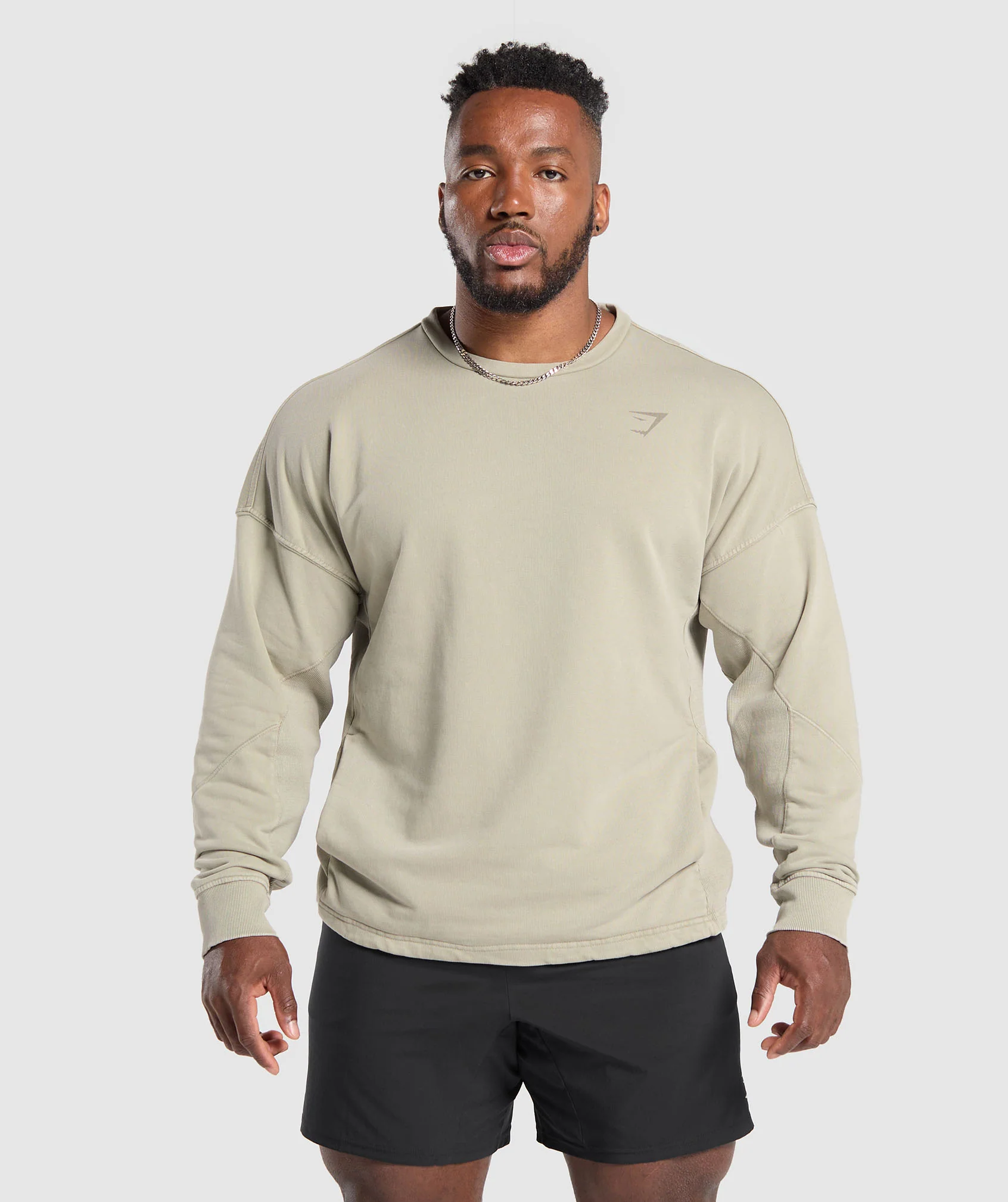 Gymshark Power Washed Crew - Ecru Brown