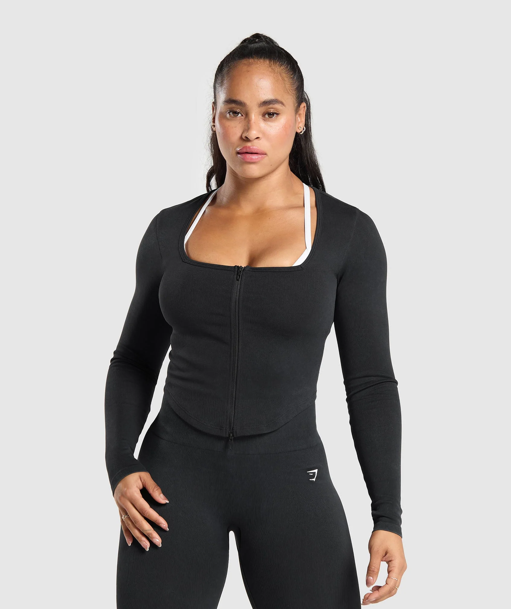 Gymshark Gains Seamless Zip Up - Black