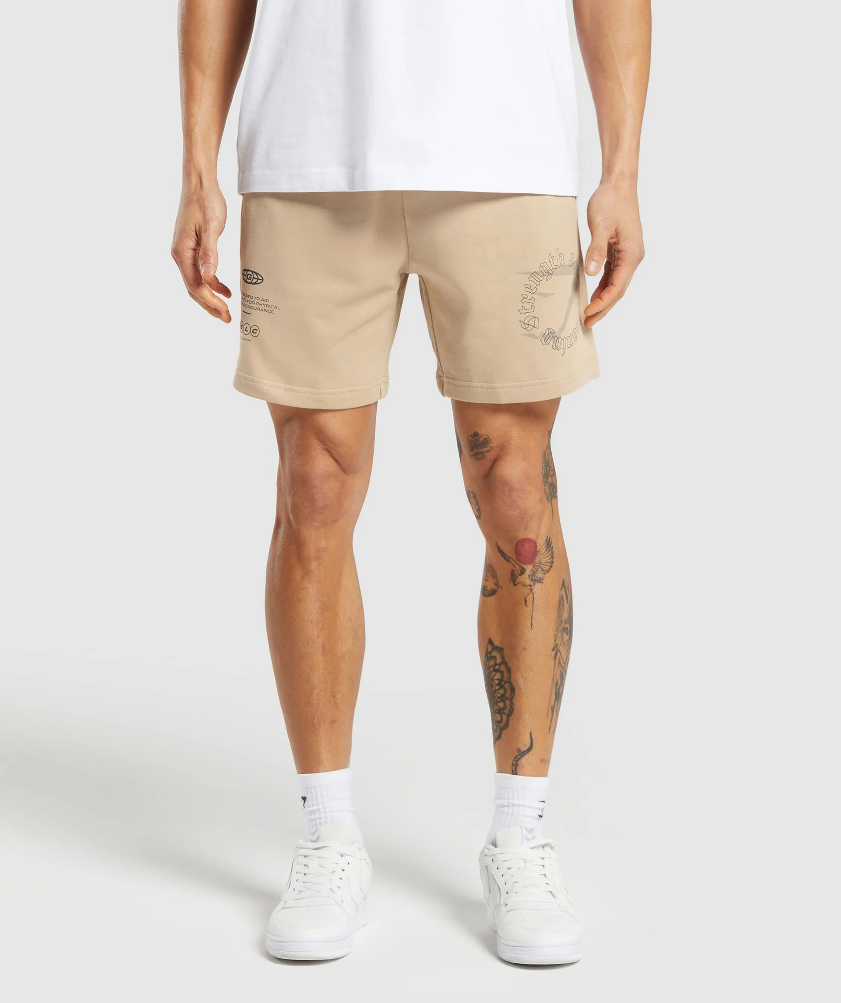 Gymshark Strength and Conditioning 7 Shorts - Vanilla Beige