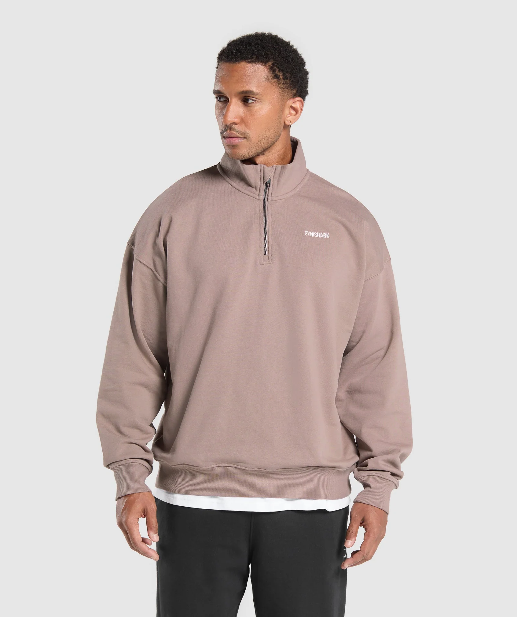 Gymshark Rest Day Sweats 1/4 Zip - Powder Mauve