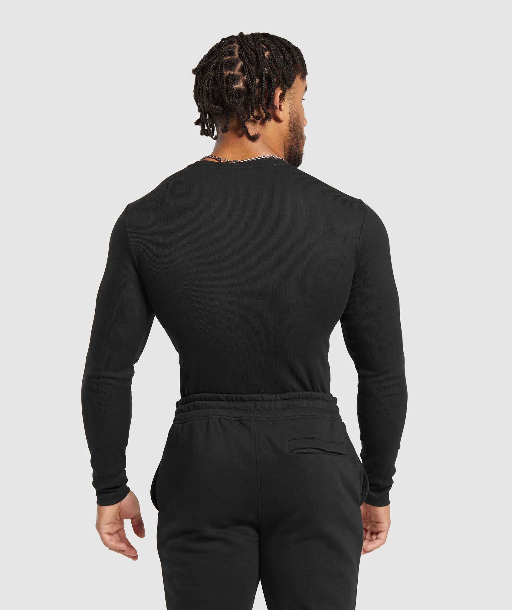 Gymshark Ribbed Long Sleeve T-Shirt - Black