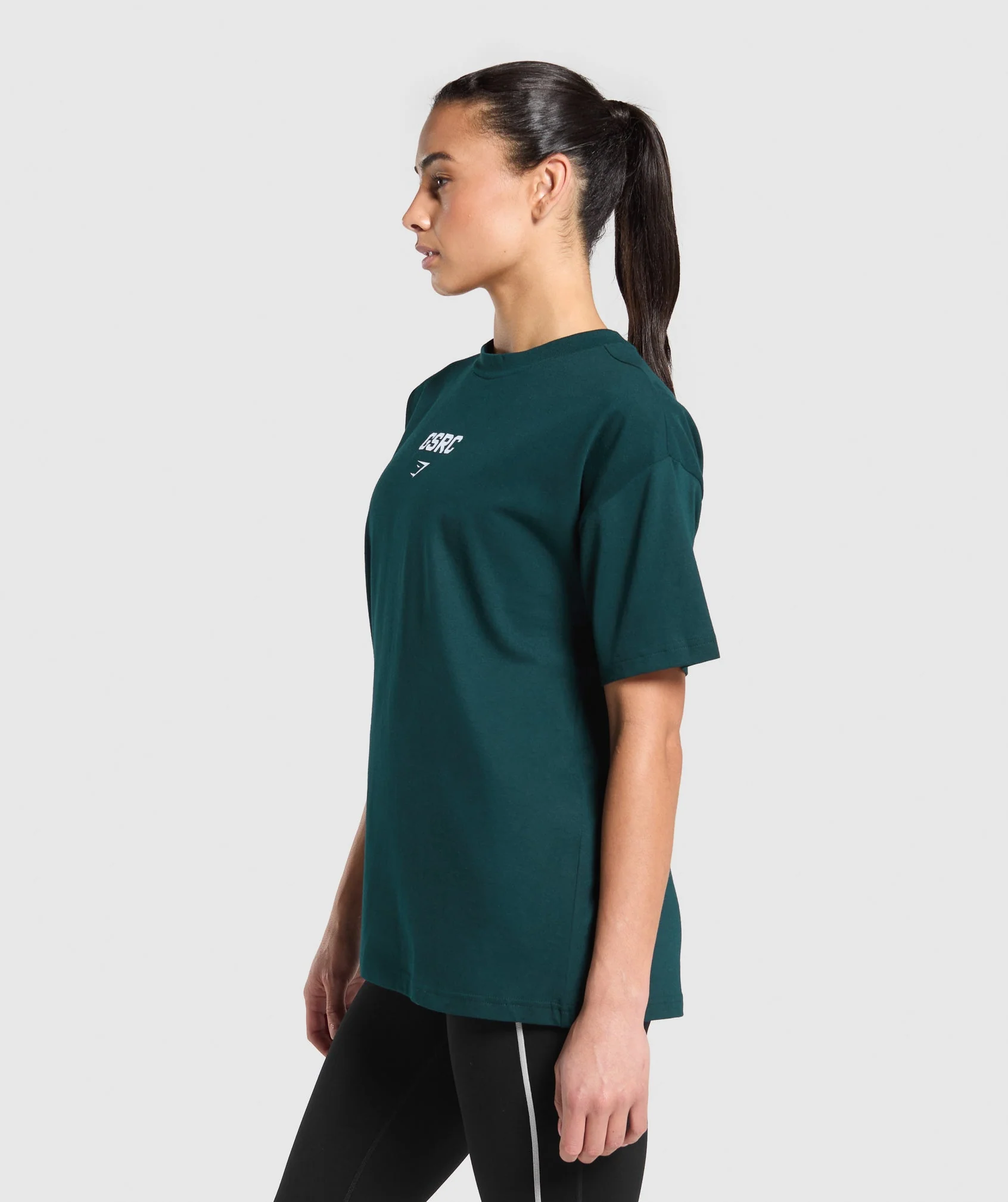 Gymshark Running Graphic Oversized T-Shirt - Strong Teal