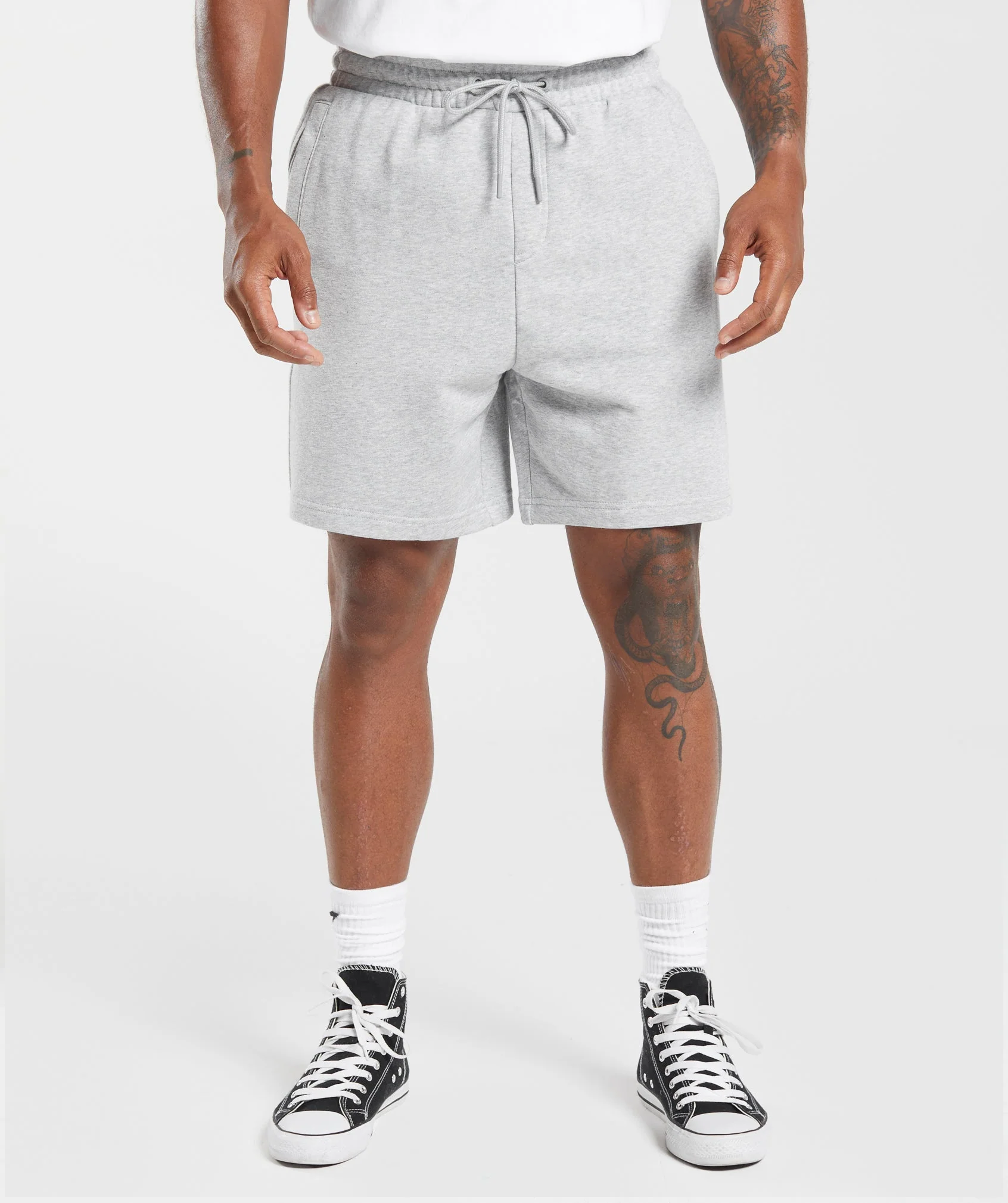 Gymshark Rest Day Essentials Shorts - Light Grey Core Marl