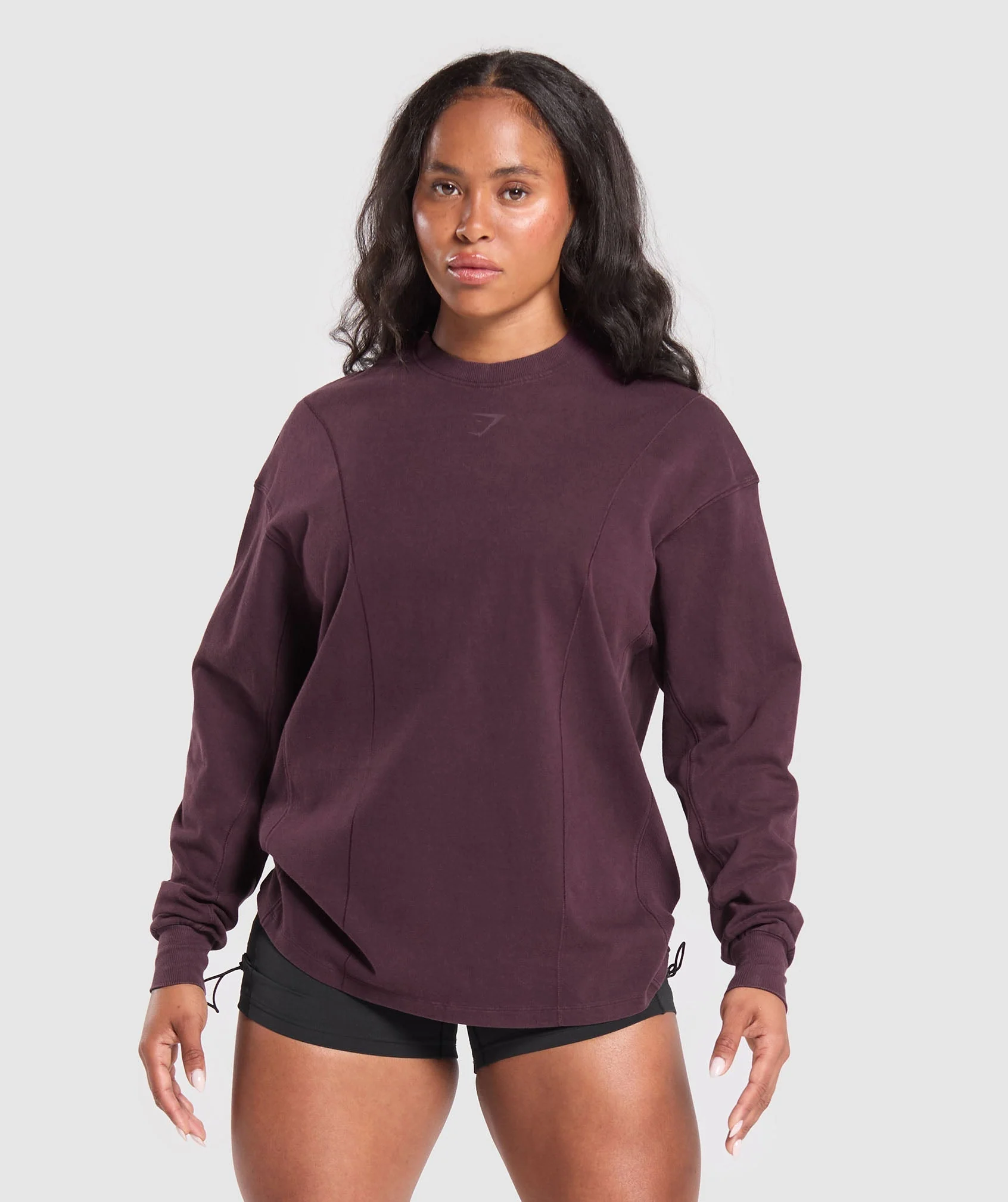 Gymshark Power Oversized Long Sleeve Top - Depth Purple