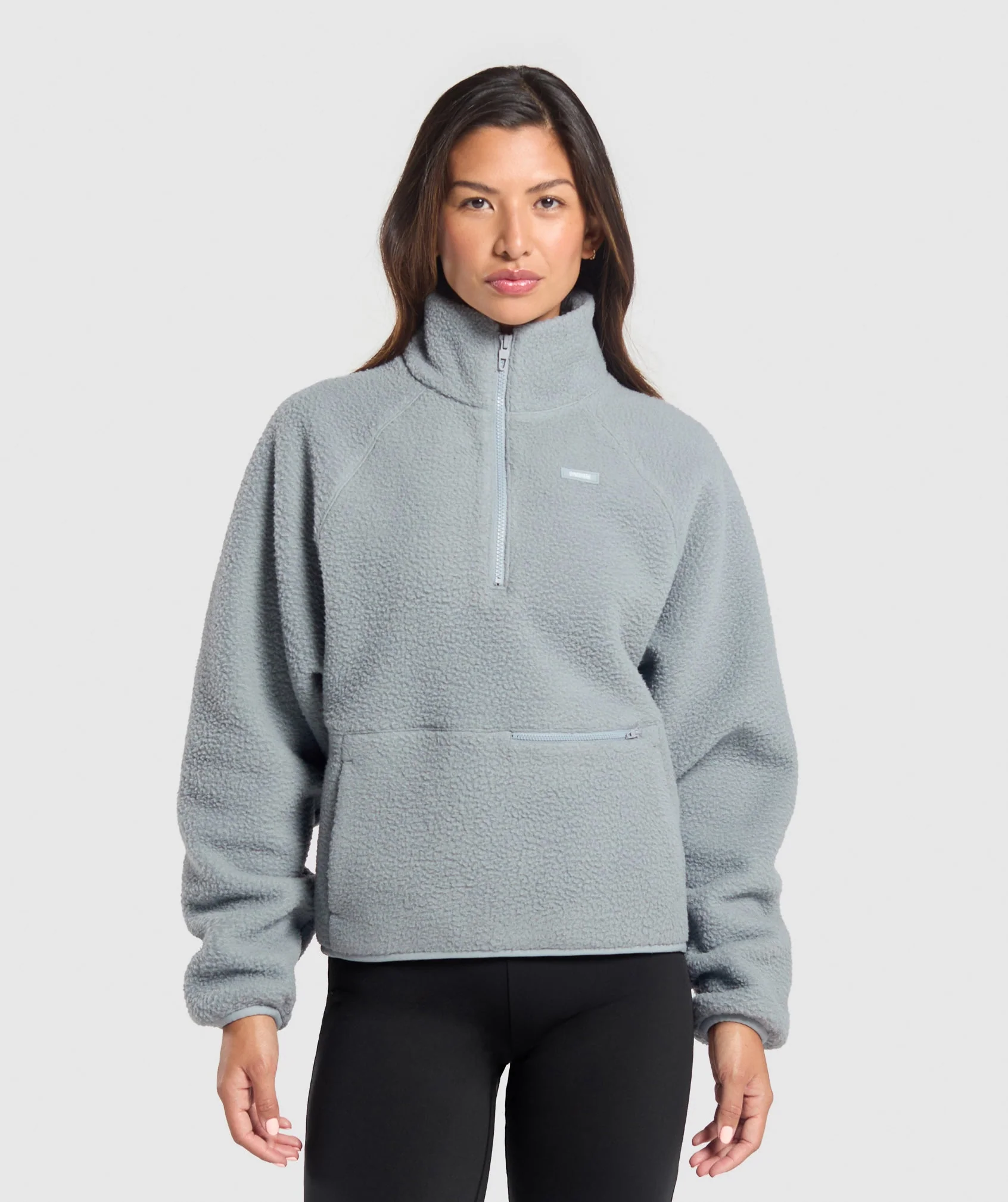 Gymshark Sherpa 1/4 Zip - Denim Grey